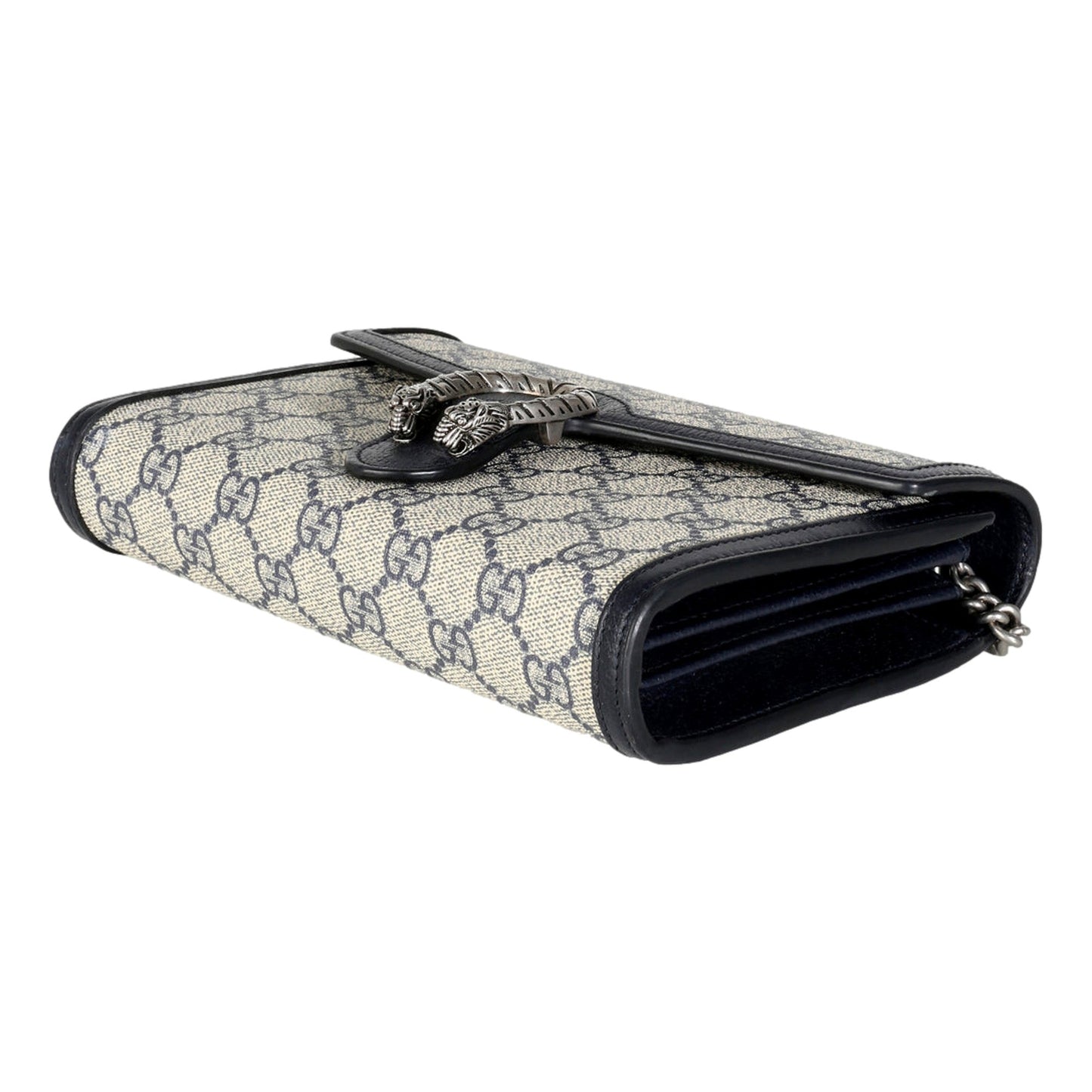 Gucci Navy GG Supreme Canvas Mini Dionysus Chain Wallet