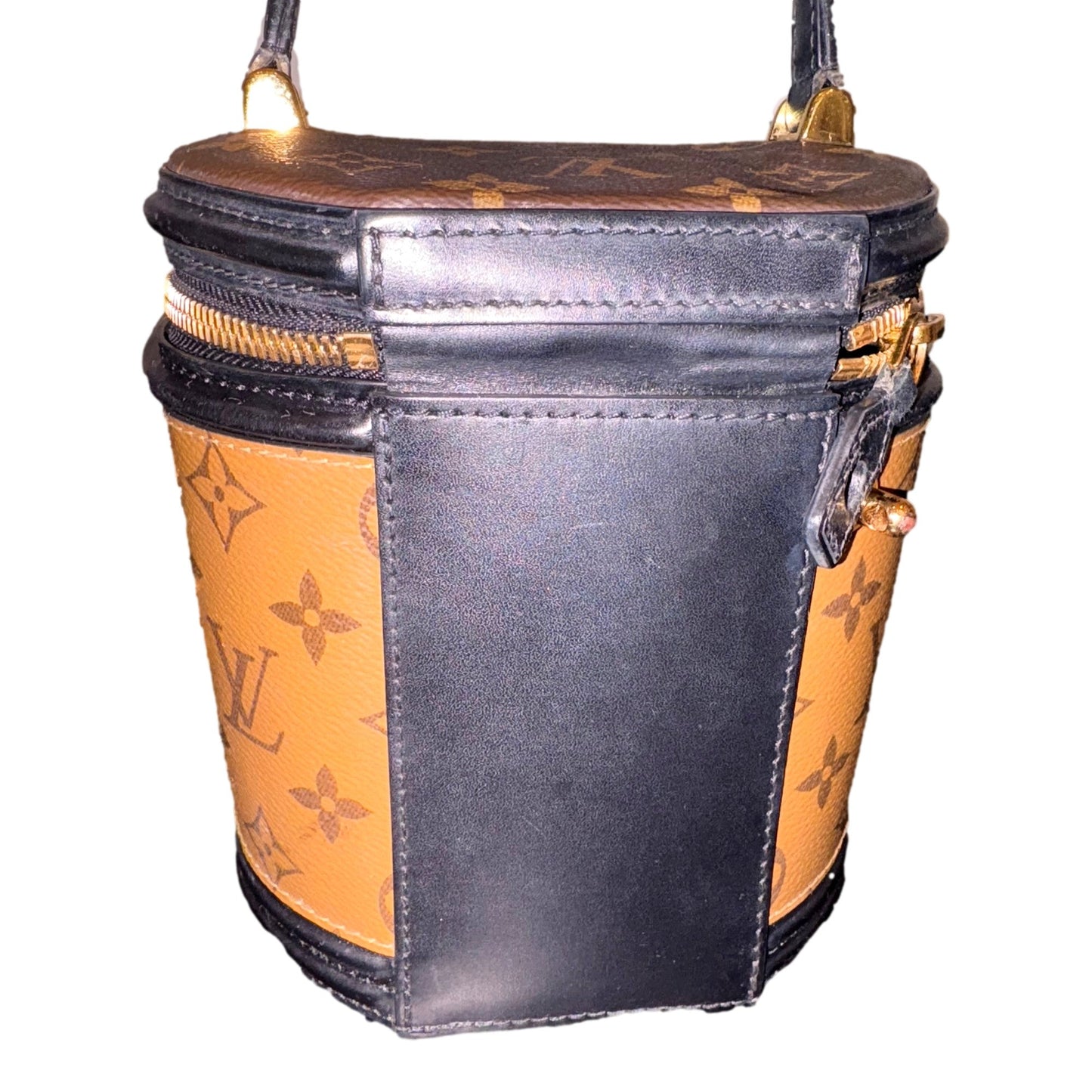 Louis Vuitton Cannes Reverse Monogram Black and Brown Bucket Bag