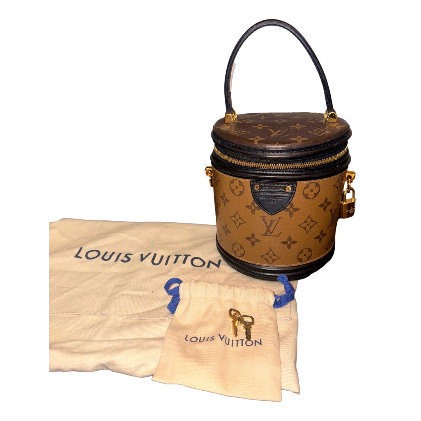 Louis Vuitton Cannes Reverse Monogram Black and Brown Bucket Bag