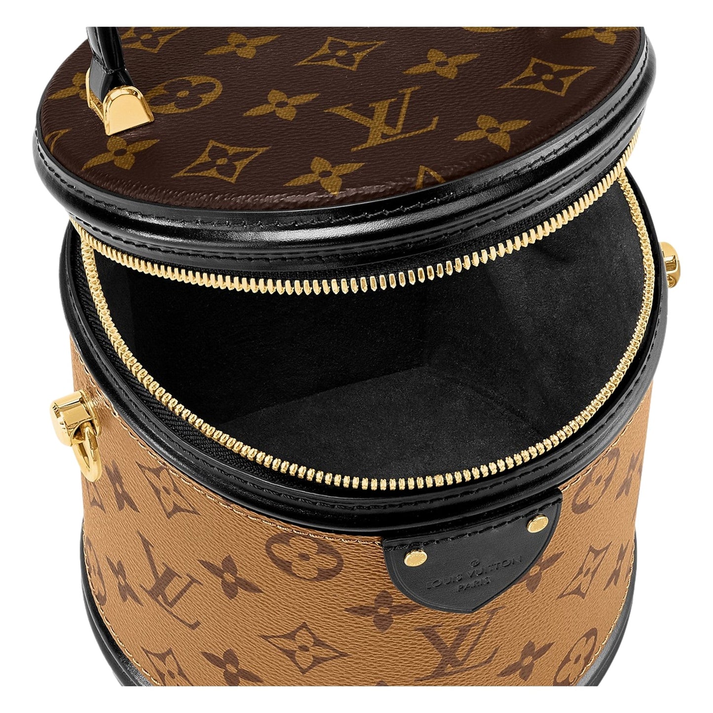 Louis Vuitton Cannes Reverse Monogram Black and Brown Bucket Bag