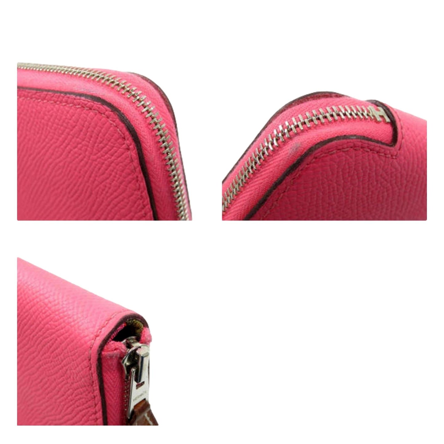 Hermes Silk In Pink Leather Zip Around Large Continental Wallet