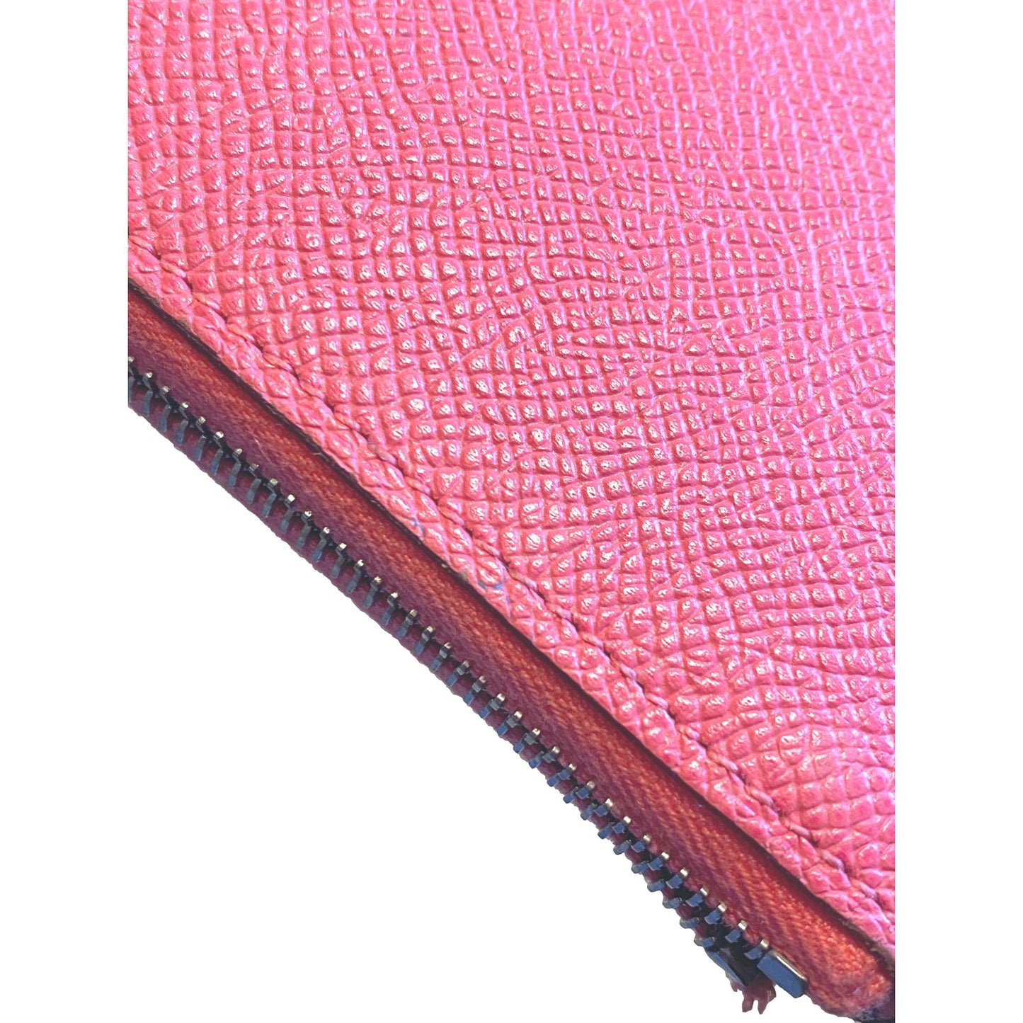 Hermes Silk In Pink Leather Zip Around Large Continental Wallet