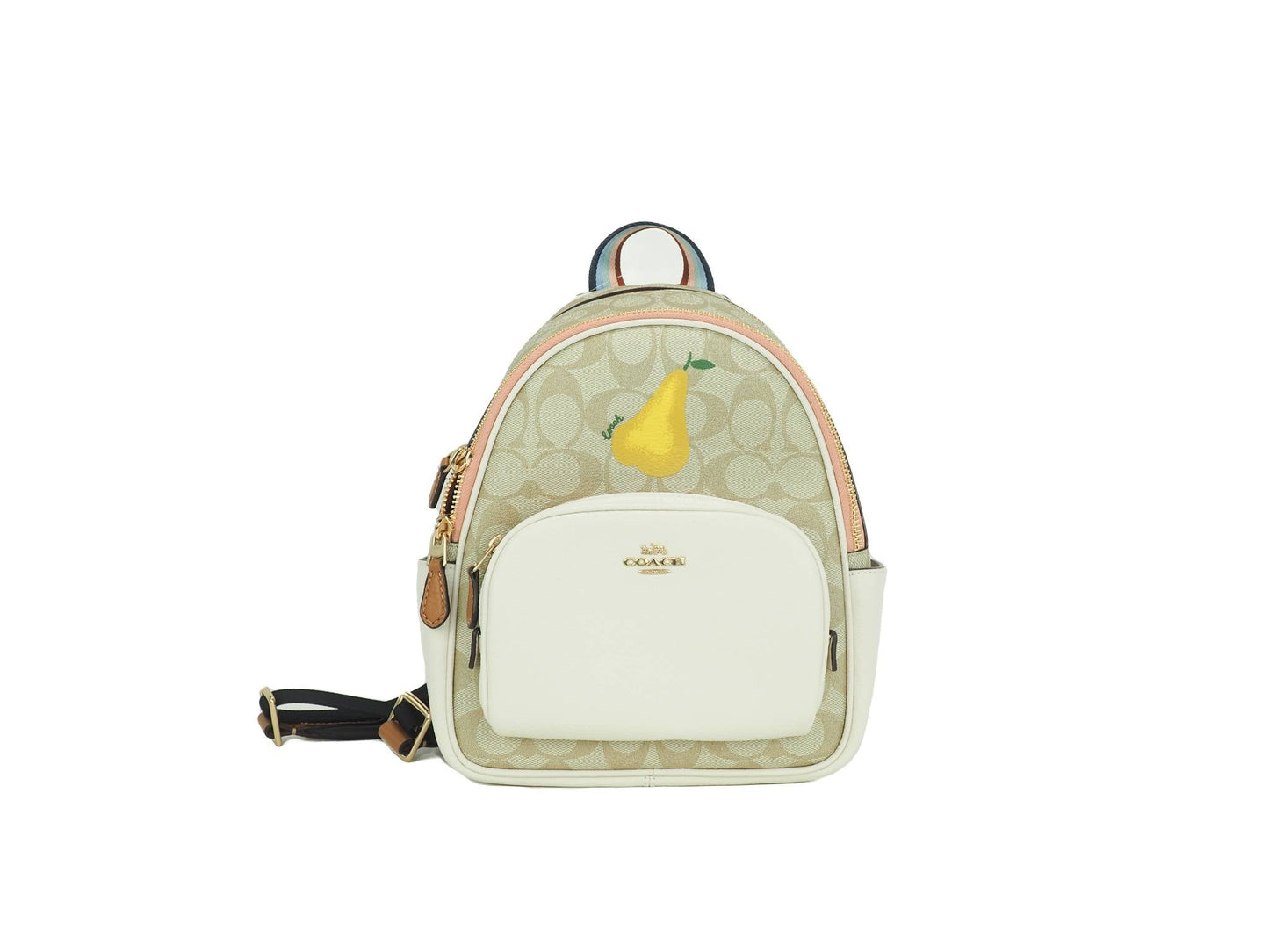 Coach (C8258) Mini Court Signature Coated Canvas Pear Motif Shoulder Backpack