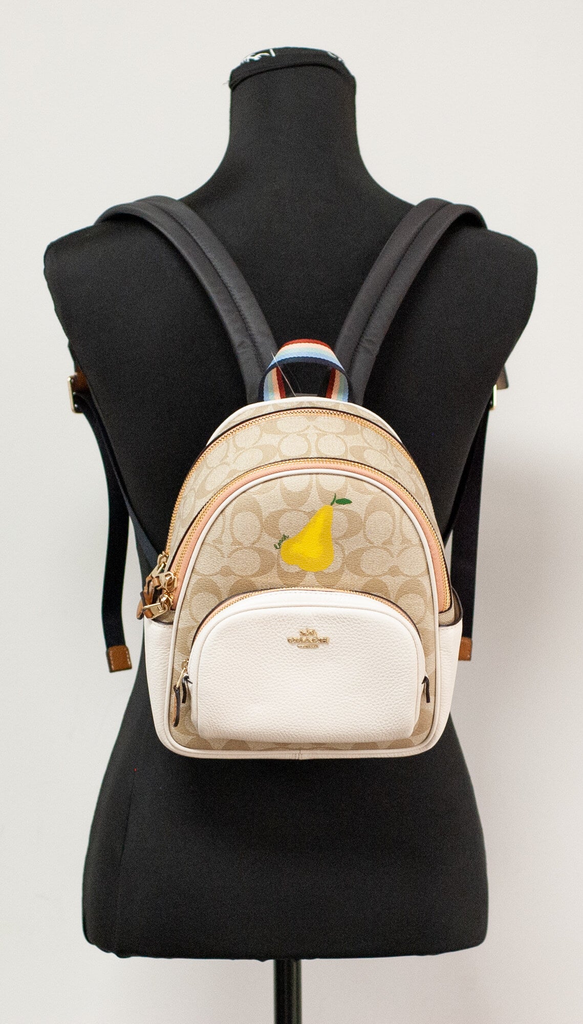 Coach (C8258) Mini Court Signature Coated Canvas Pear Motif Shoulder Backpack