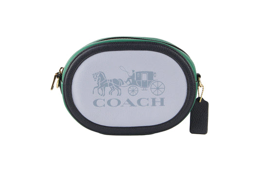 Coach (C5777) Twilight Pebble Leather Horse & Carriage Motif Crossbody Handbag