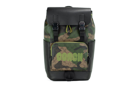 Coach (CC016) Large Signature Camo Print Coated Canvas Track Backpack Bookbag