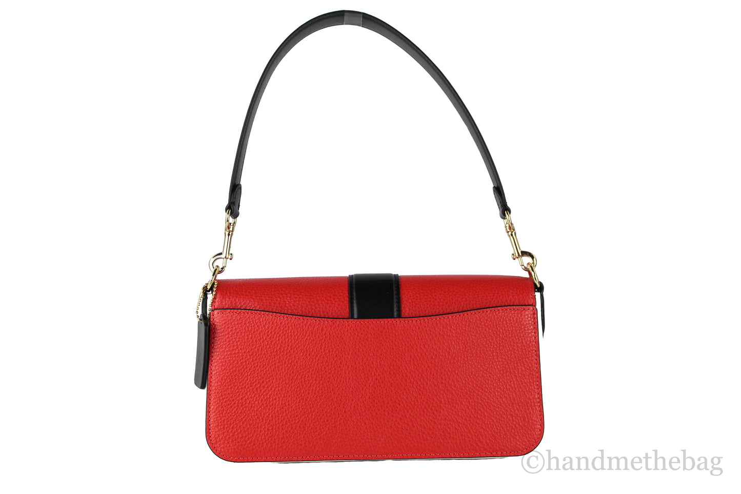 Coach (6019) Colorblock Bright Poppy Pebble Leather Georgie Shoulder Bag Handbag