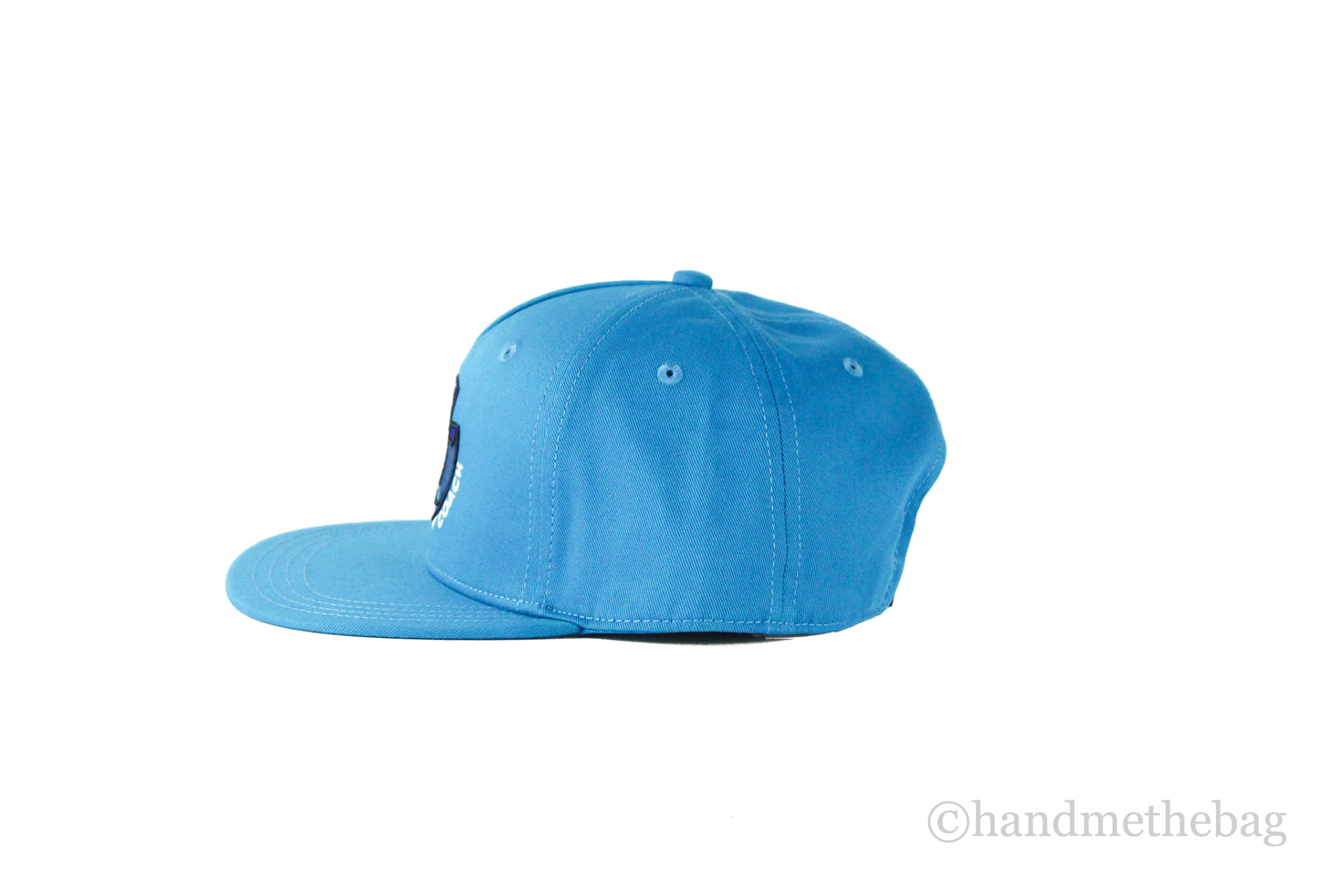 Coach Men's (C2451) Twist C Logo Cotton Adjustable Teal Blue Flat Bill Snapback Hat