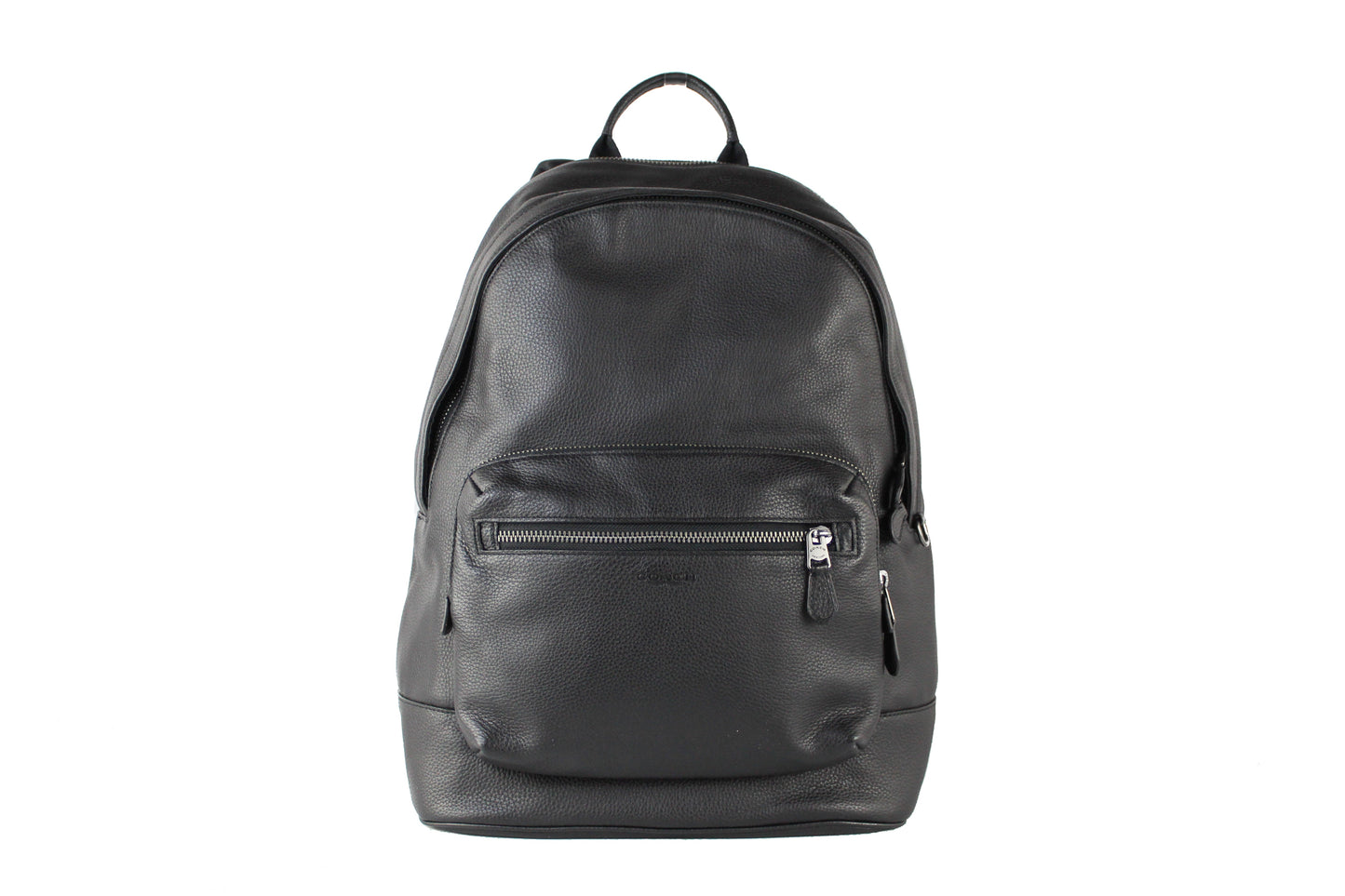 Coach Men's (2854) West Large Black Refined Pebbled Leather Backpack Shoulder Bookbag