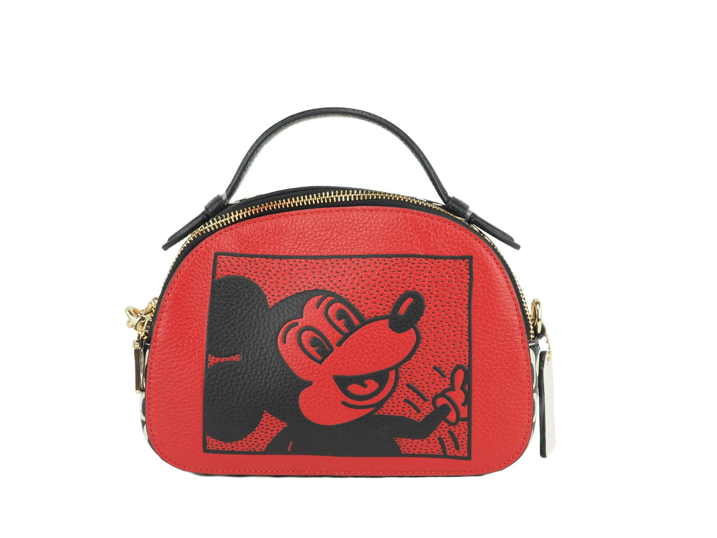 Coach (C6977) Mickey Mouse X Keith Haring Serena Pebble Leather Satchel Handbag