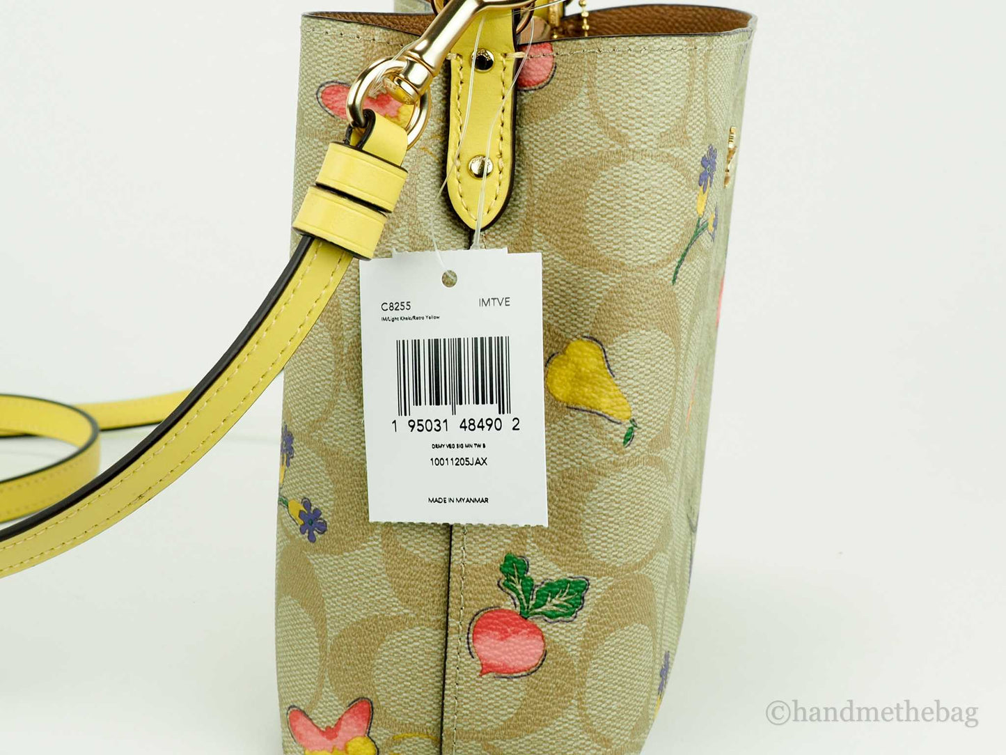 Coach (C8255) Mini Town Bucket Signature Leather Dreamy Veggie Crossbody Handbag