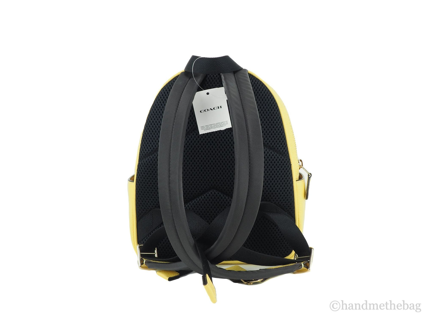 Coach (C8603) Mini Court Retro Yellow Pebbled Leather Shoulder Backpack Bag