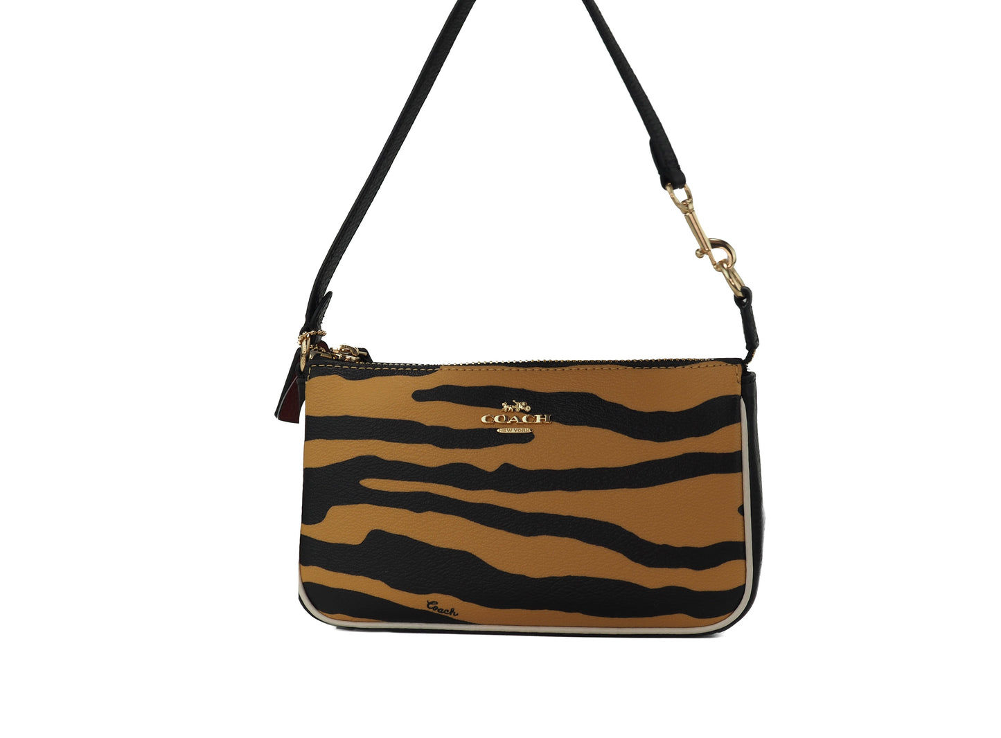 Coach (C7438) Nolita 19 Mini Tiger Print Coated Canvas Top Handle Wrist Handbag