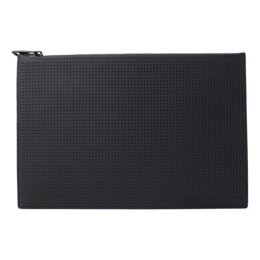 Alexander McQueen Black Leather Perforated Flat Pouch 560472