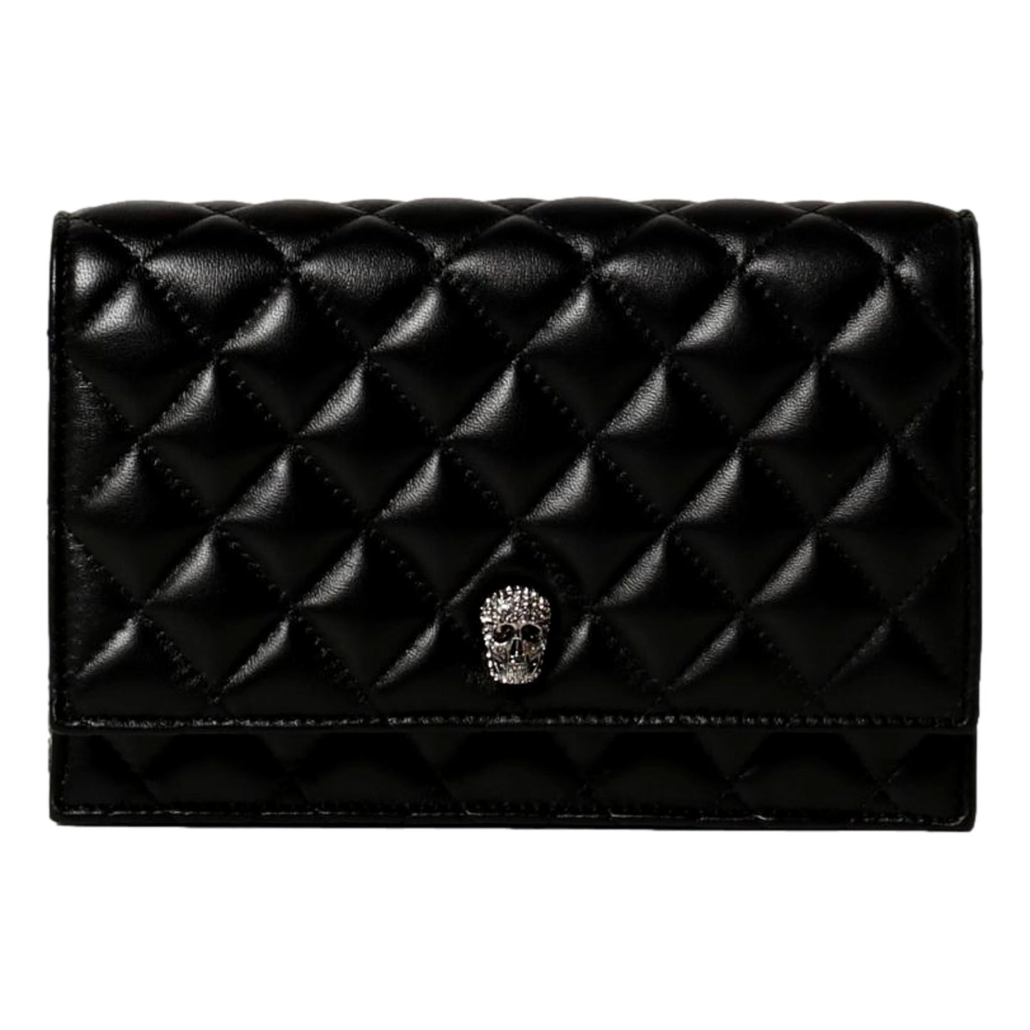 Alexander McQueen Small Black Quilted Leather Skull Shoulder Bag 647288