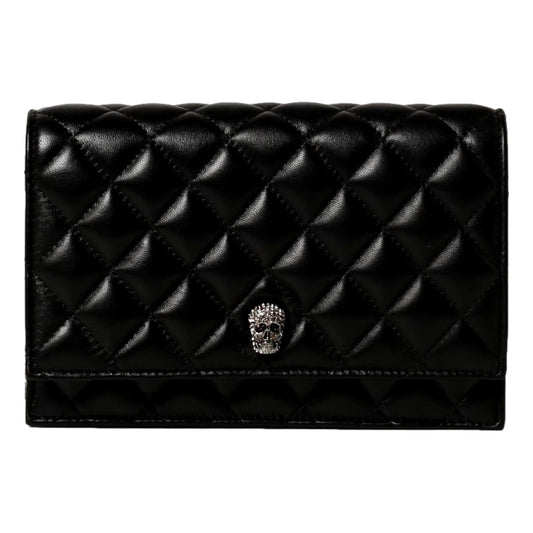 Alexander McQueen Small Black Quilted Leather Skull Shoulder Bag 647288