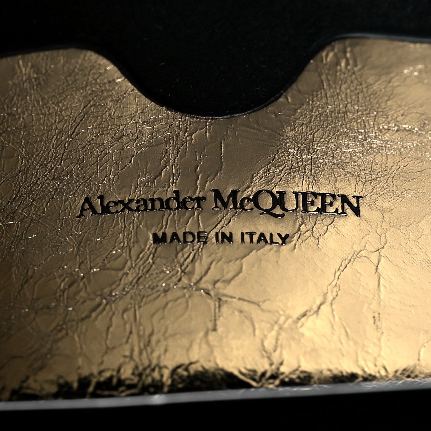 Alexander McQueen Small Story Gold Crash Calf Leather Shoulder Bag 630261