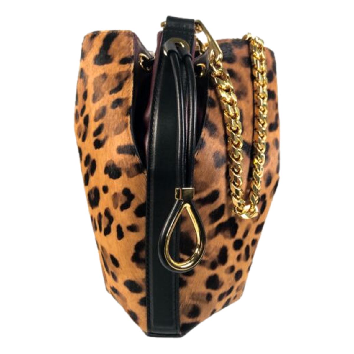 Alexander McQueen The Bucket Bag Cheetah Print Pony Hair 554143