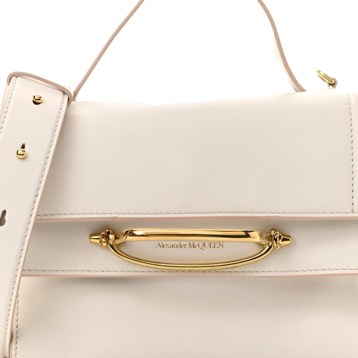 Alexander McQueen The Story Bag Ivory Leather Small Satchel 610021