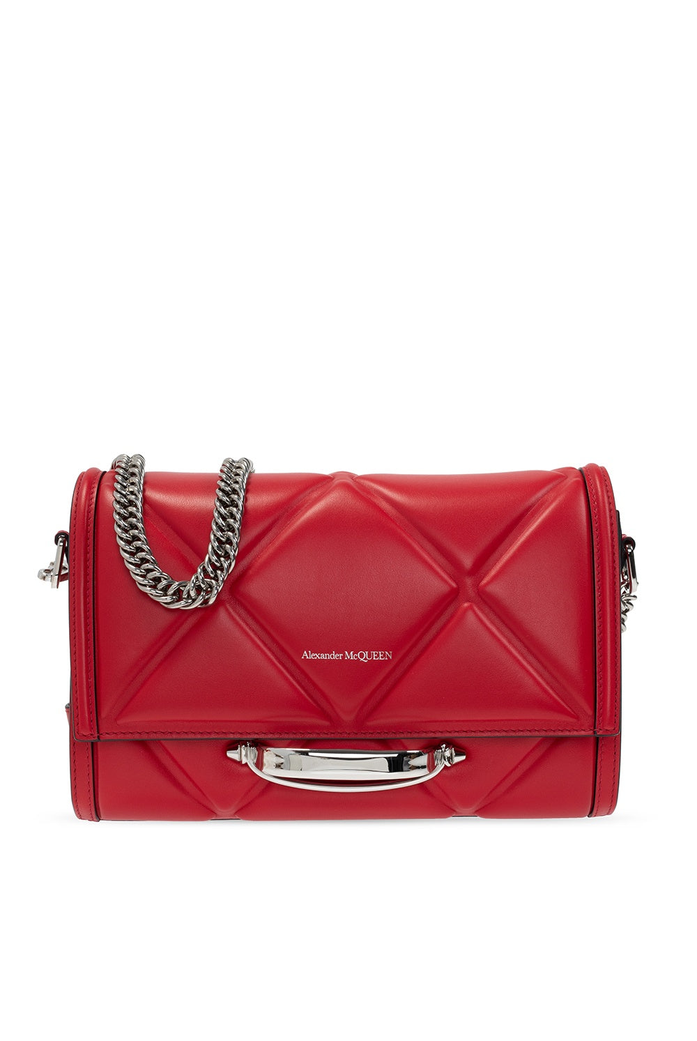 Alexander McQueen The Story Red Leather Quilted Shoulder Bag 631473