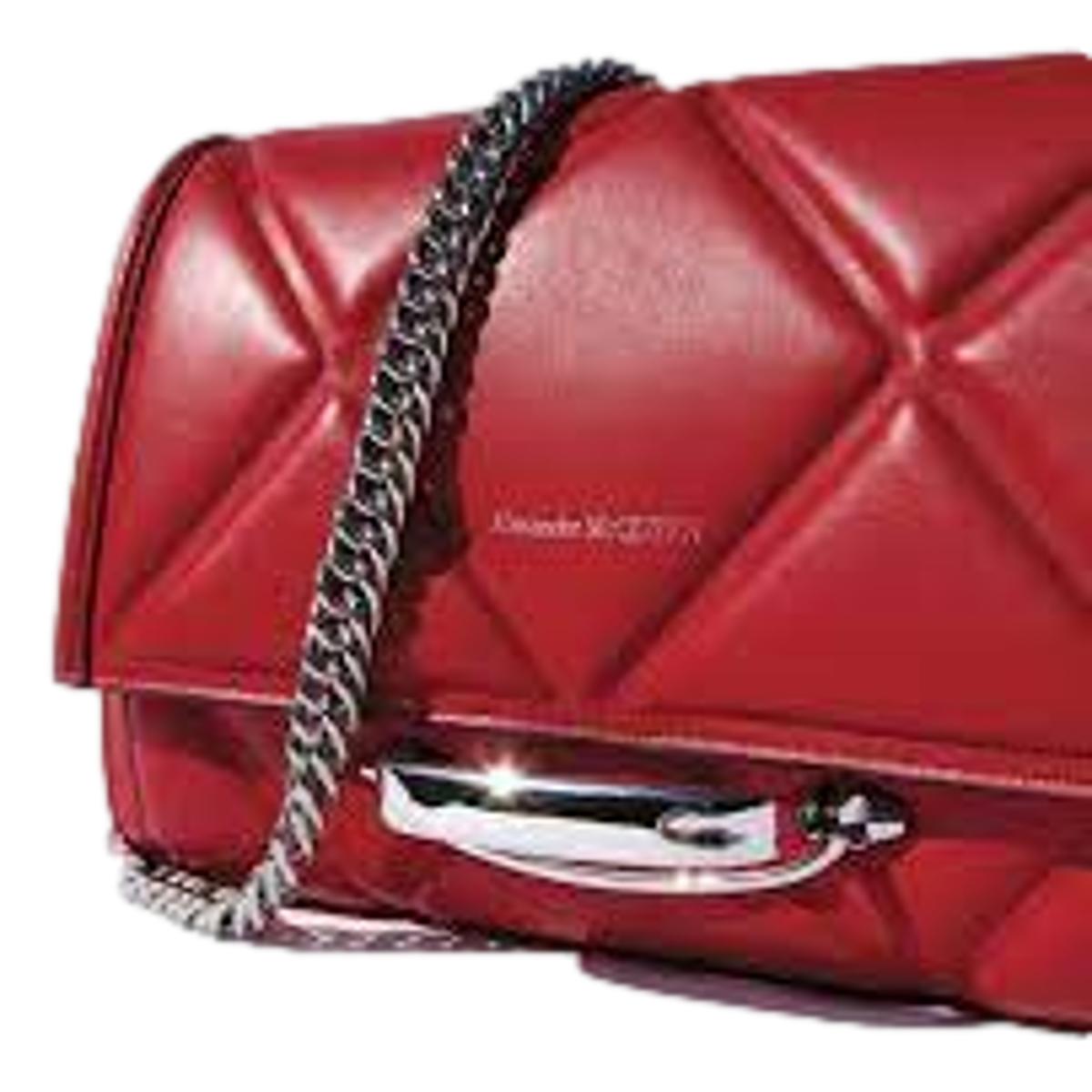 Alexander McQueen The Story Red Leather Quilted Shoulder Bag 631473