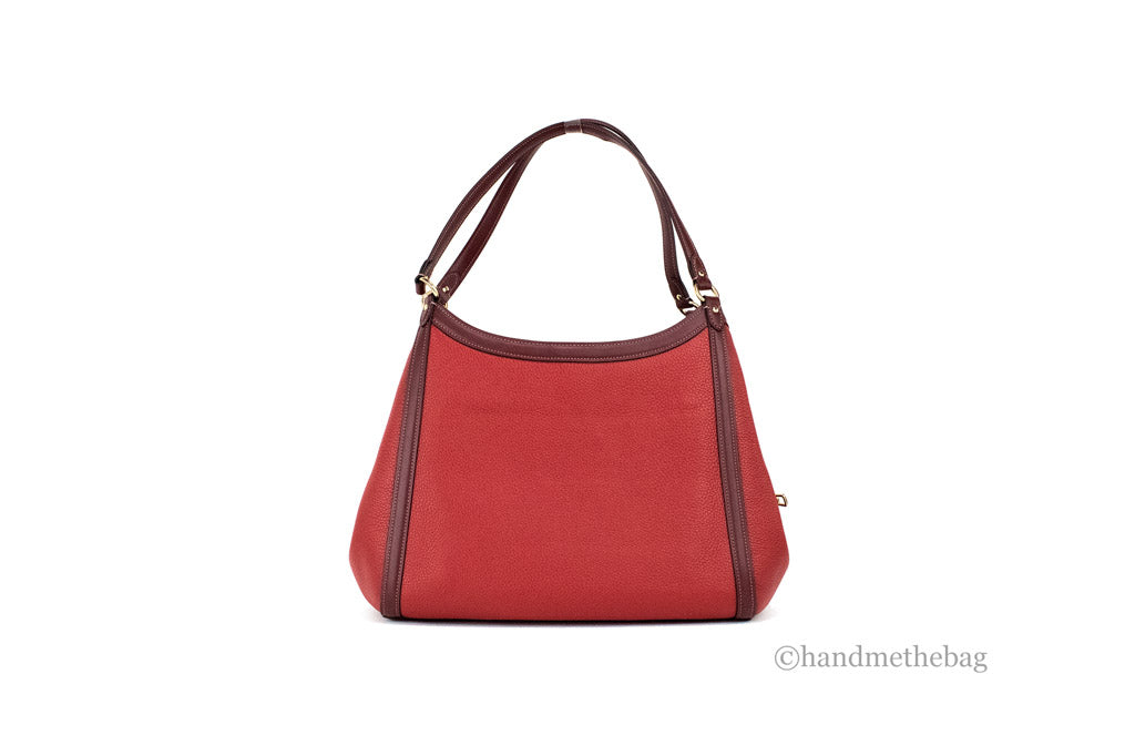 Coach (C6828) Kristy Red Apple Pebbled Leather Triple Compartment Shoulder Bag