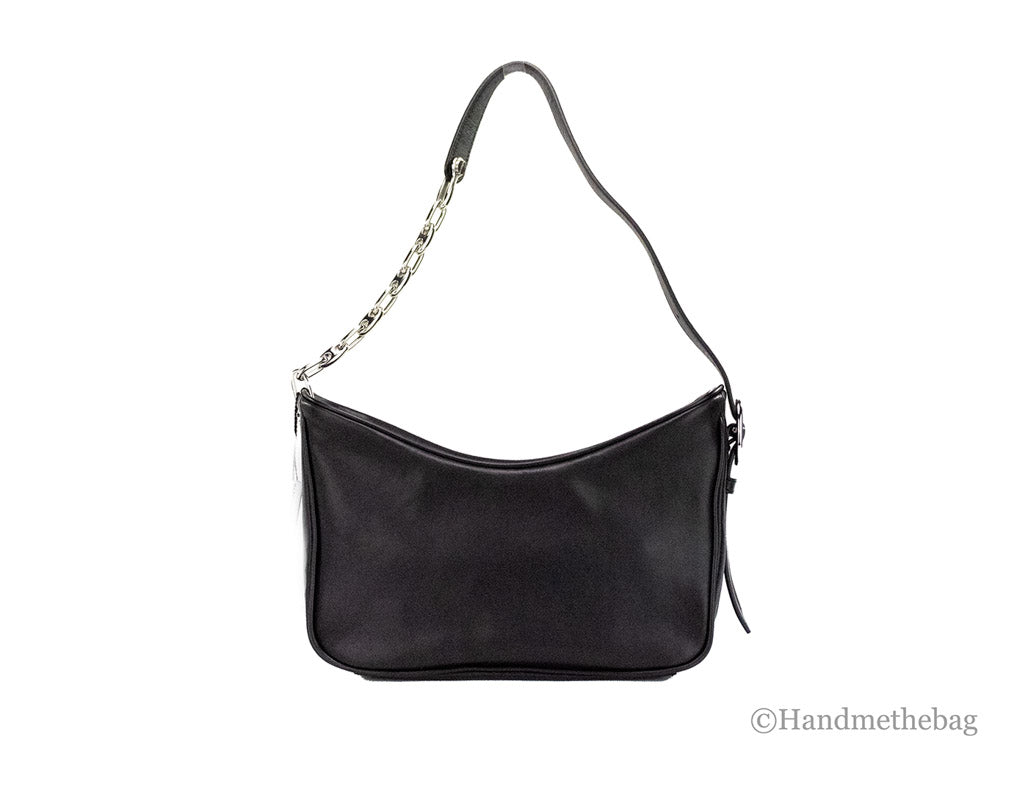 Marc Jacobs Tempo Small Black Smooth Leather Hobo Convertible Shoulder Handbag