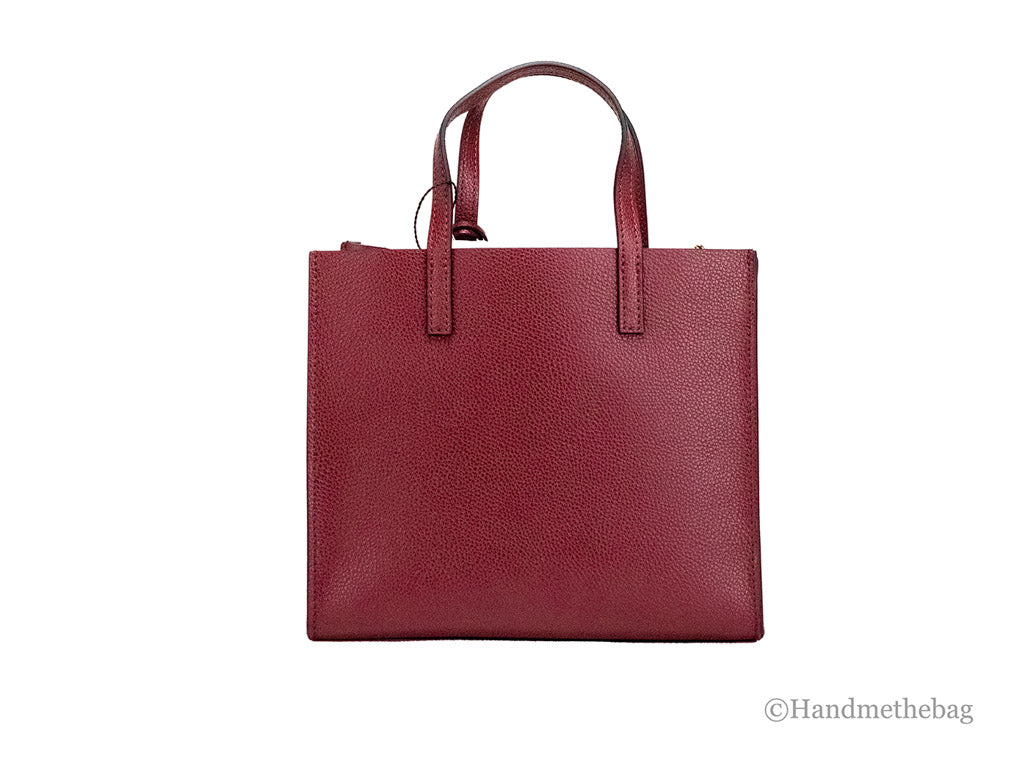 Marc Jacobs Mini Grind Pomegranate Pebbled Leather Crossbody Tote Handbag