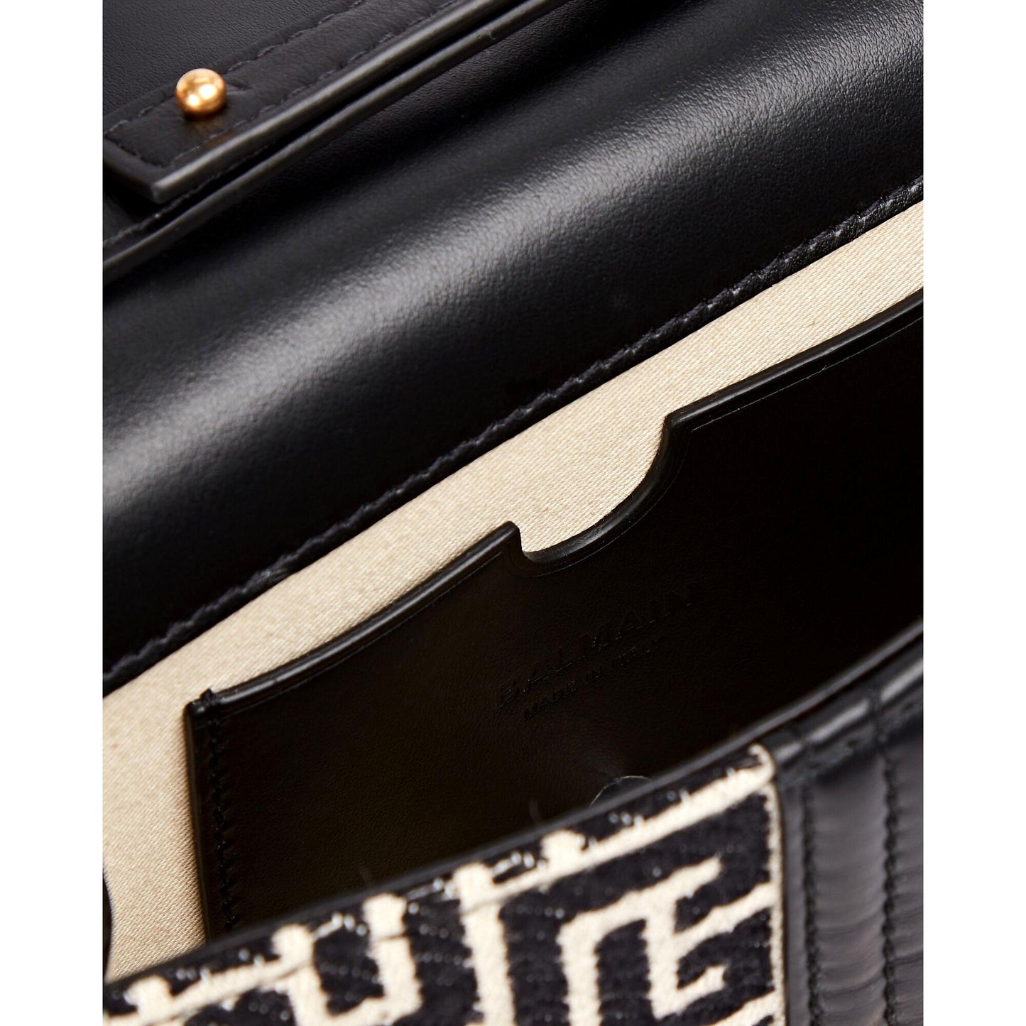 Balmain 1945 Monogram Jacquard Belt Bag Black White