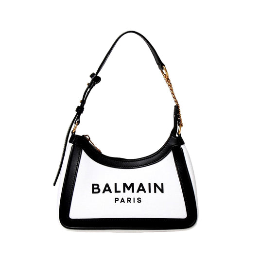 Balmain B-Army 26 Ivory Canvas Shoulder Bag XN0BT743TCPY