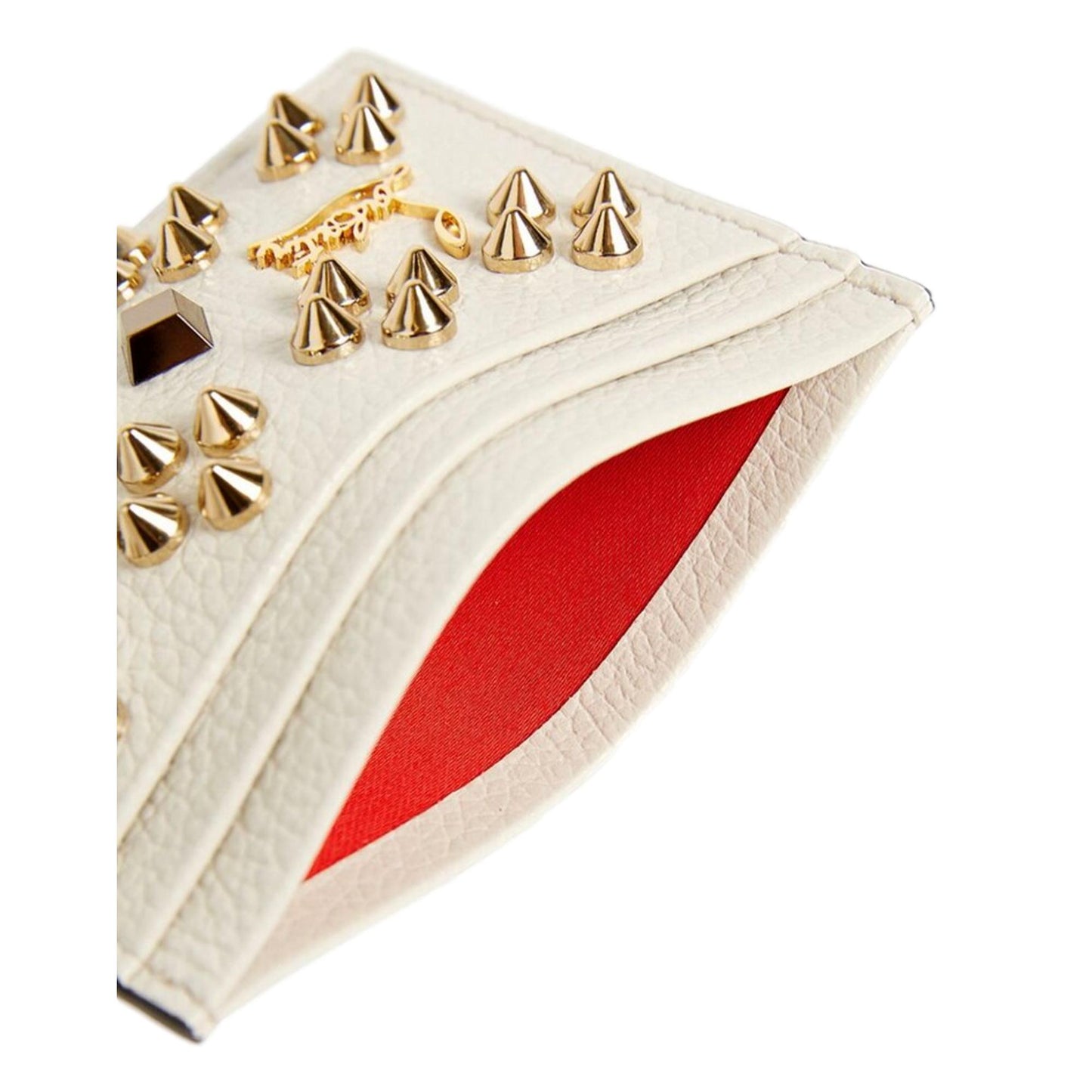 Christian Louboutin Kios Loubisky Spike Snow Leather Card Holder