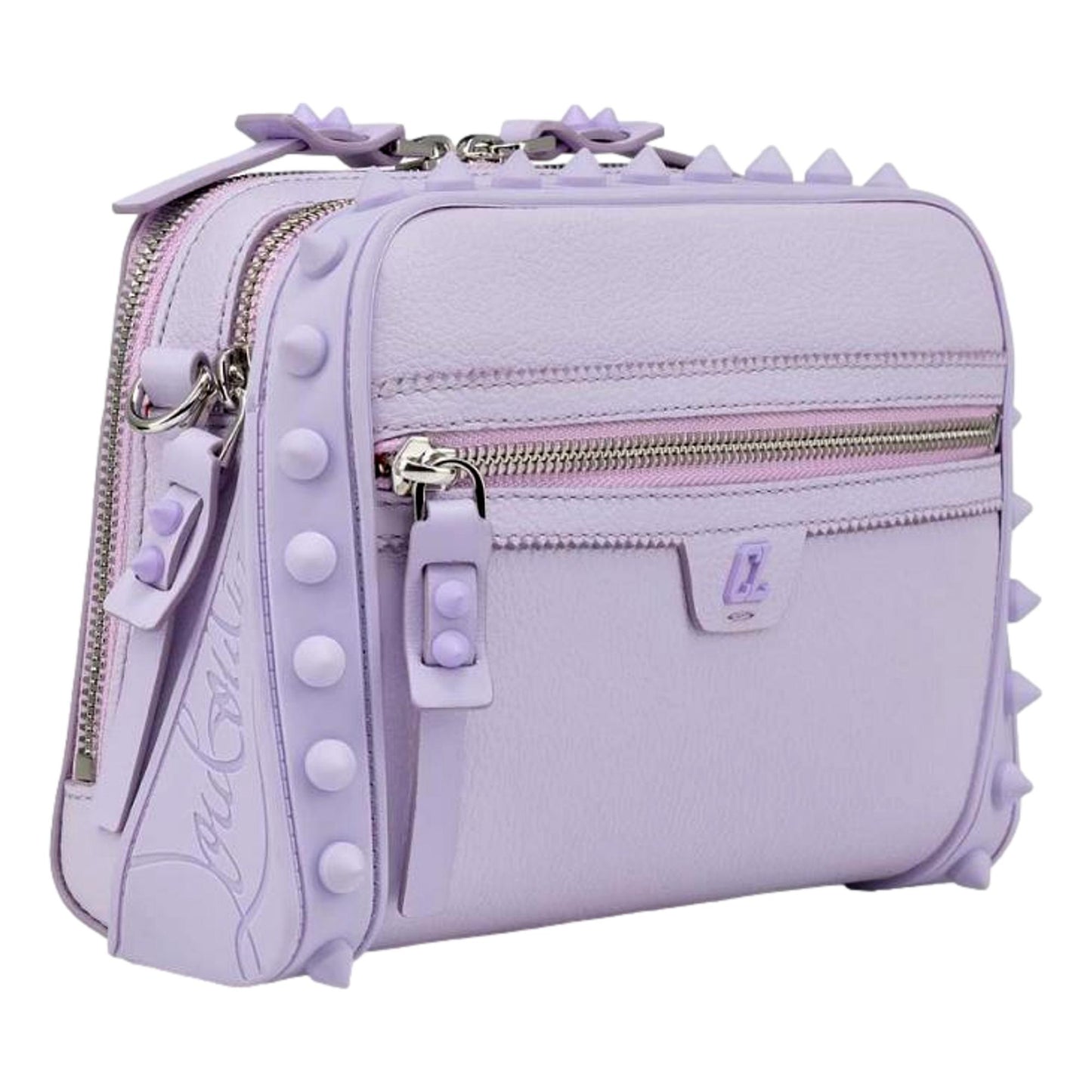 Christian Louboutin Loubitown Lilac Studded Leather Crossbody