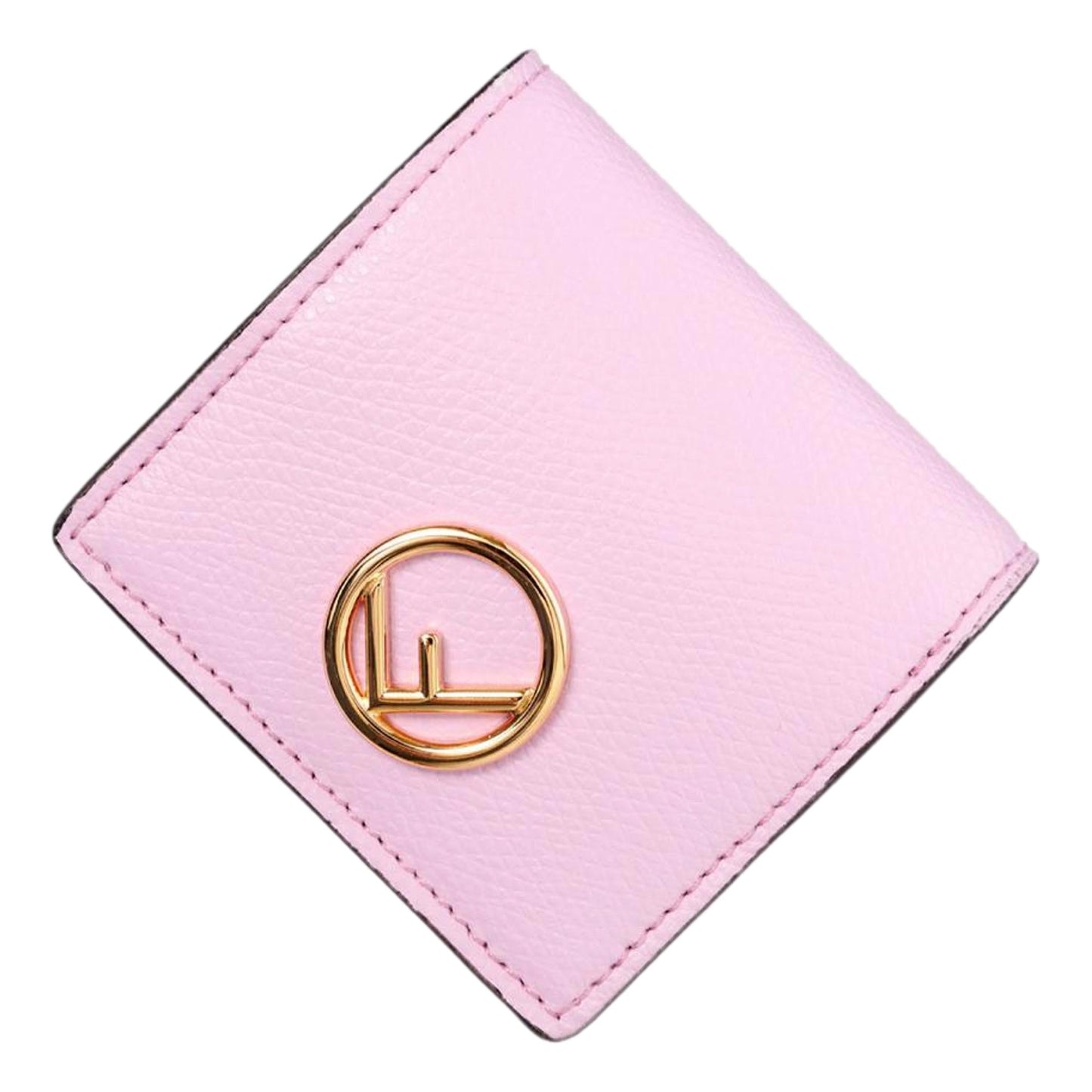 Fendi Calf Leather F logo Lavanda Pink Leather Coin Case 8M0459