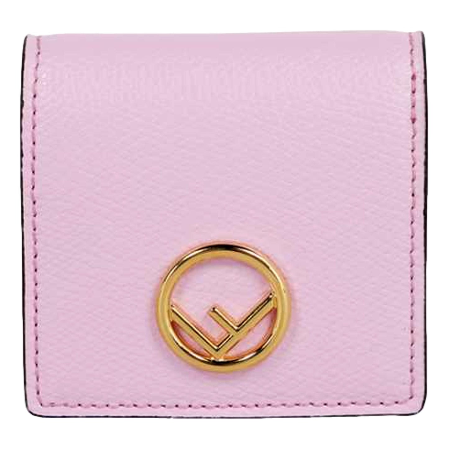 Fendi Calf Leather F logo Lavanda Pink Leather Coin Case 8M0459