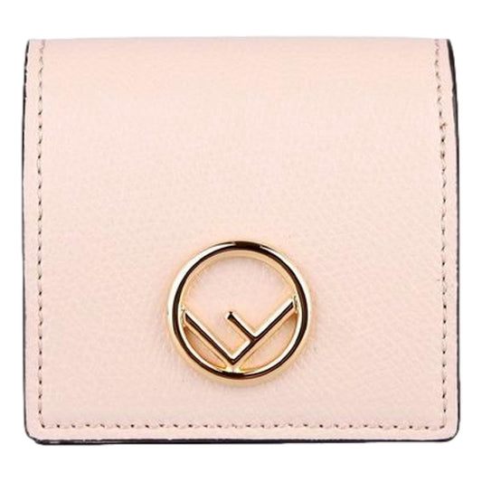 Fendi Calf Leather F Logo Poudre Pink Leather Coin Case 8M0459