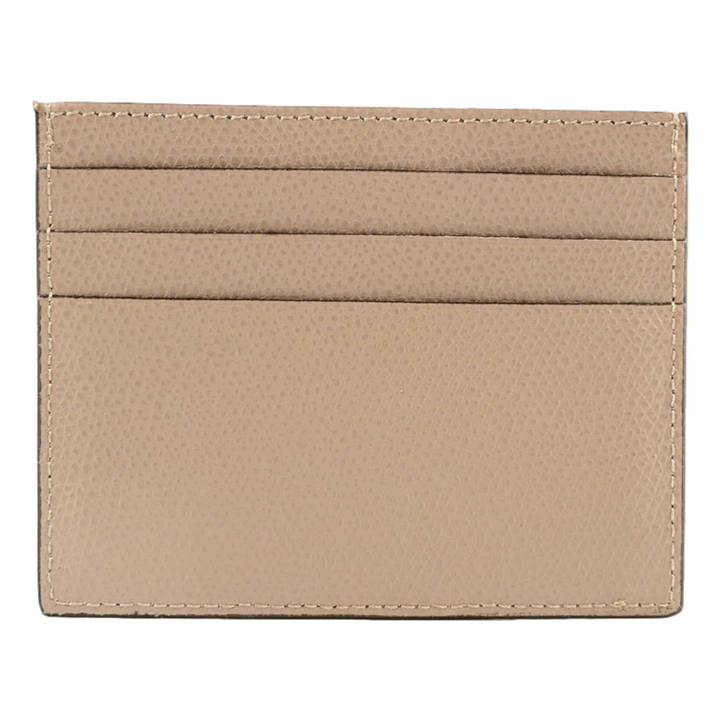 Fendi F Logo Beige Leather Card Case Wallet 8M0445