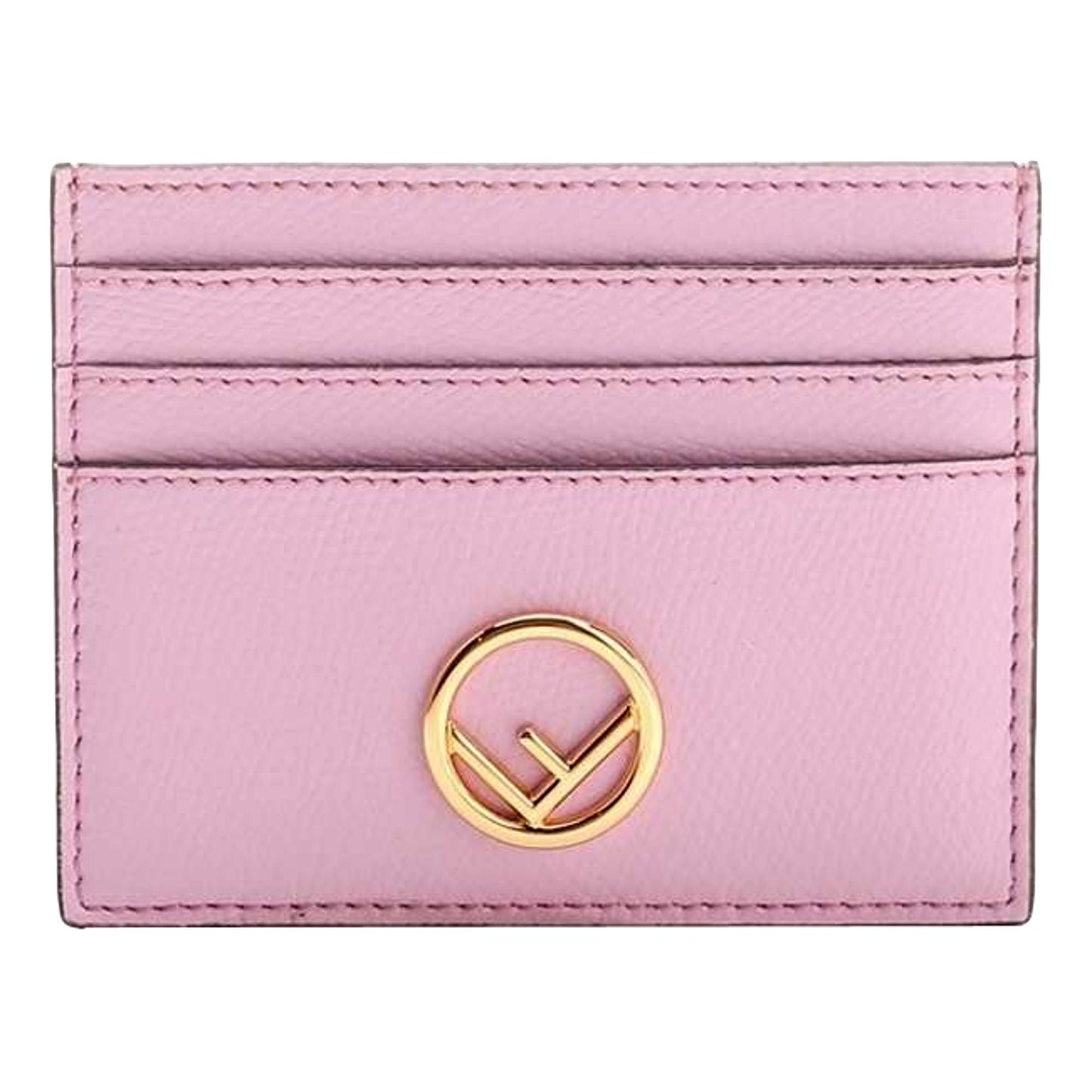 Fendi F Logo Lavanda Pink Leather Card Case Wallet 8M0445