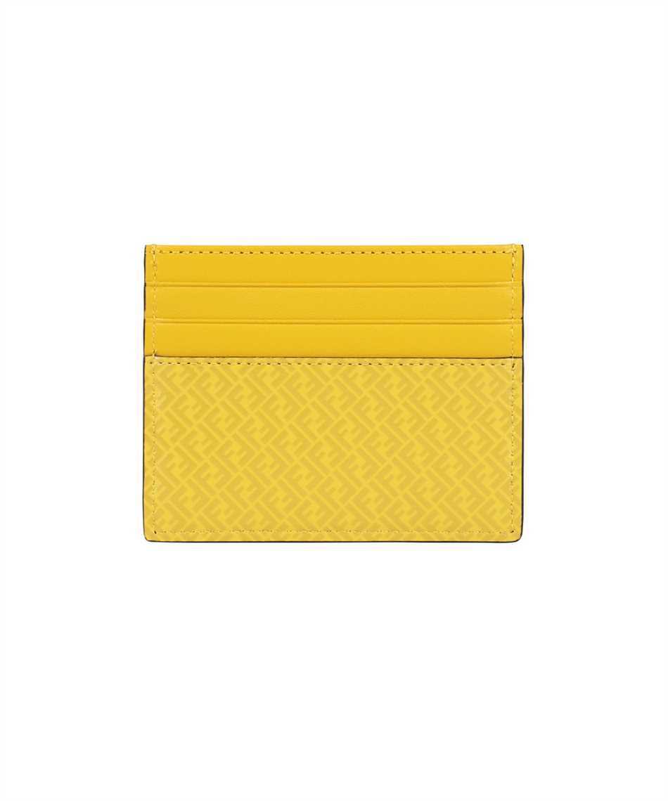 Fendi FF Logo Print Sunflower Yellow Leather Card Case 7M0164