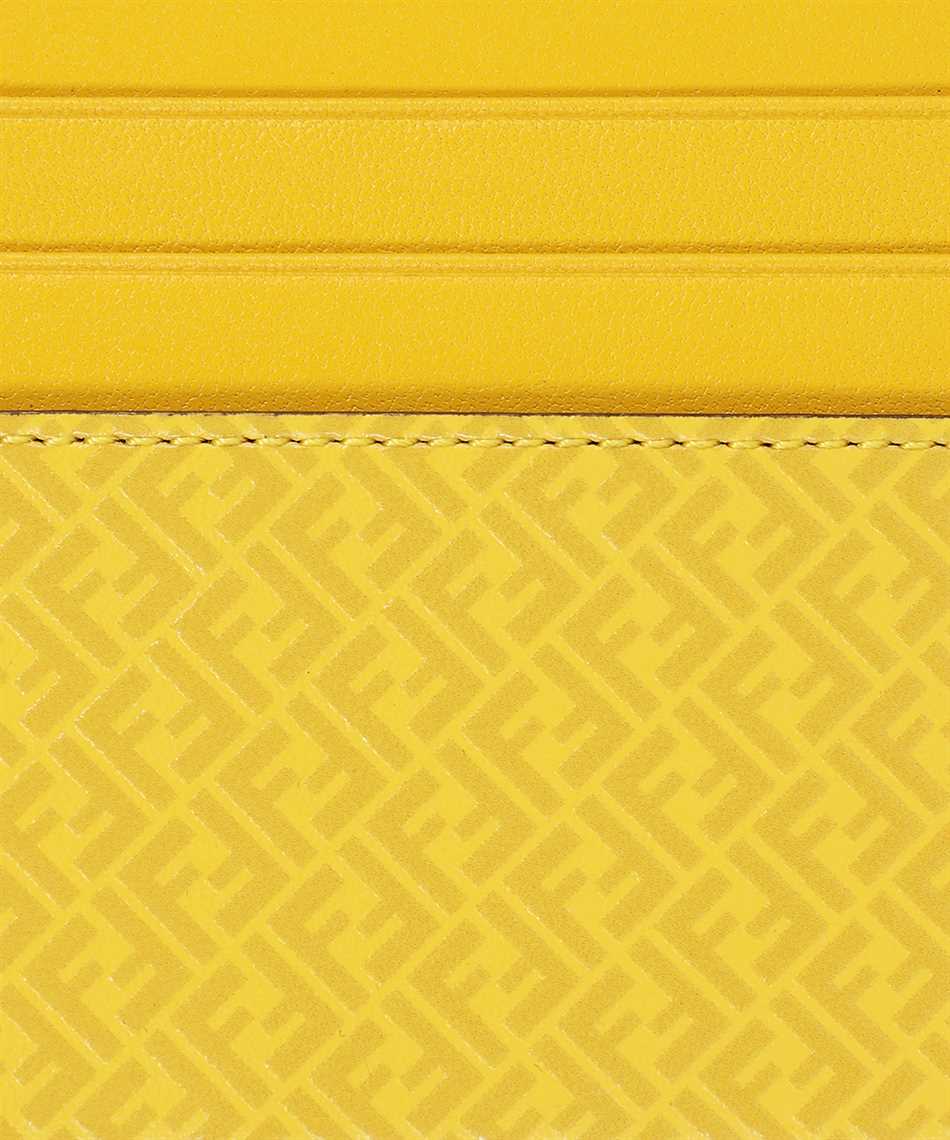 Fendi FF Logo Print Sunflower Yellow Leather Card Case 7M0164