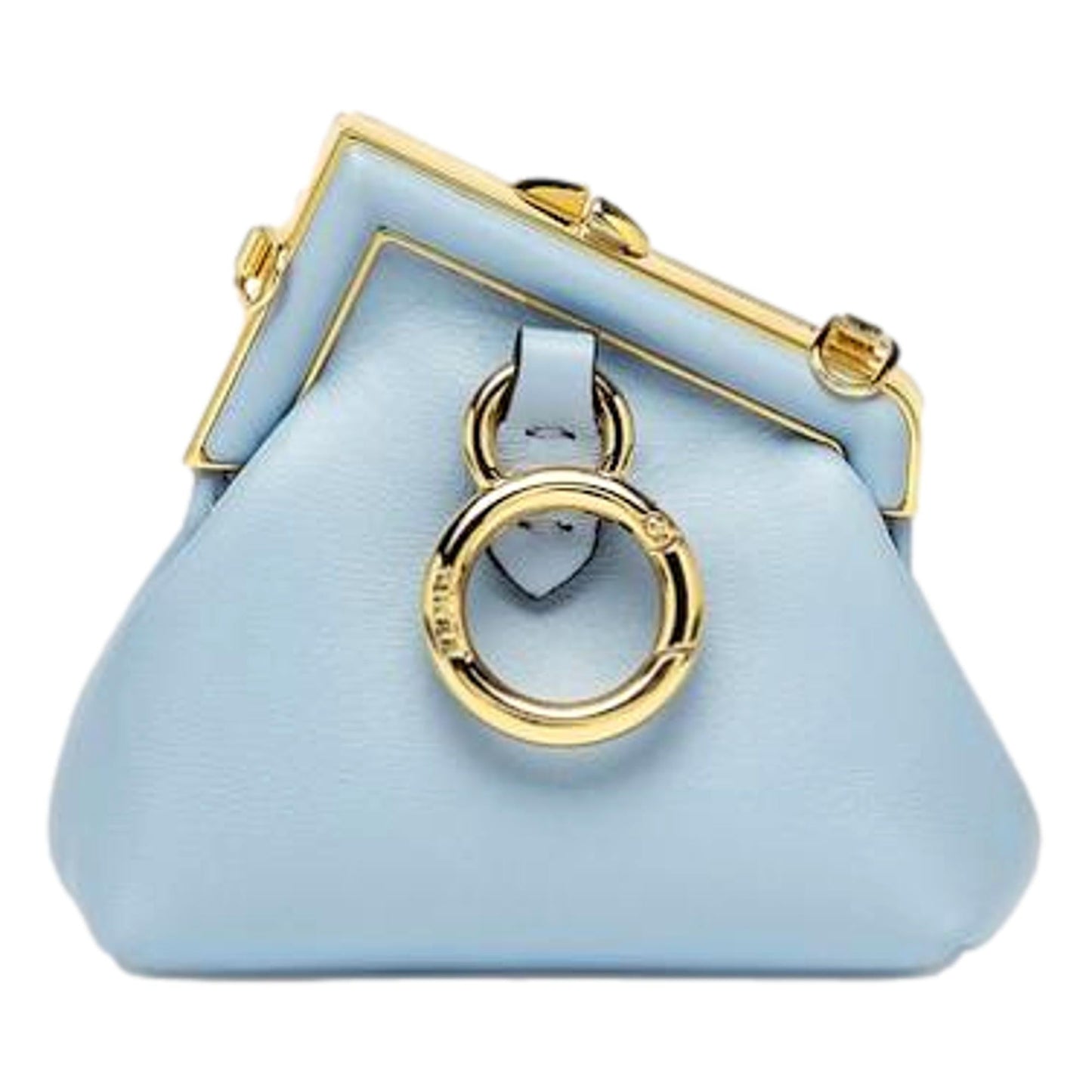 Fendi First Blue Leather Nano Coin Purse Charm 7AS051