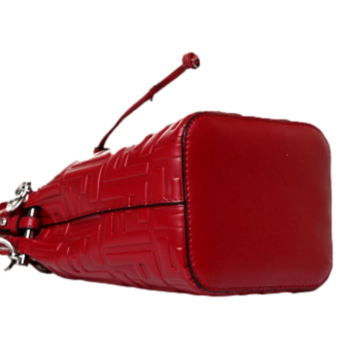 Fendi Mon Tresor Fragola Red Embossed Leather Mini Bucket Bag