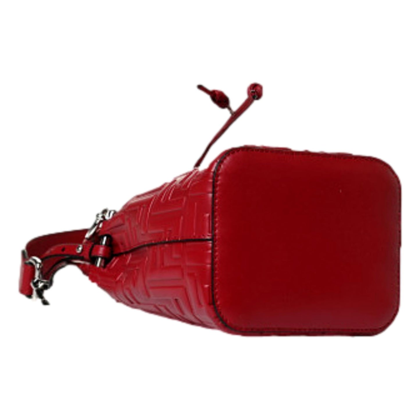 Fendi Mon Tresor Fragola Red Embossed Leather Mini Bucket Bag