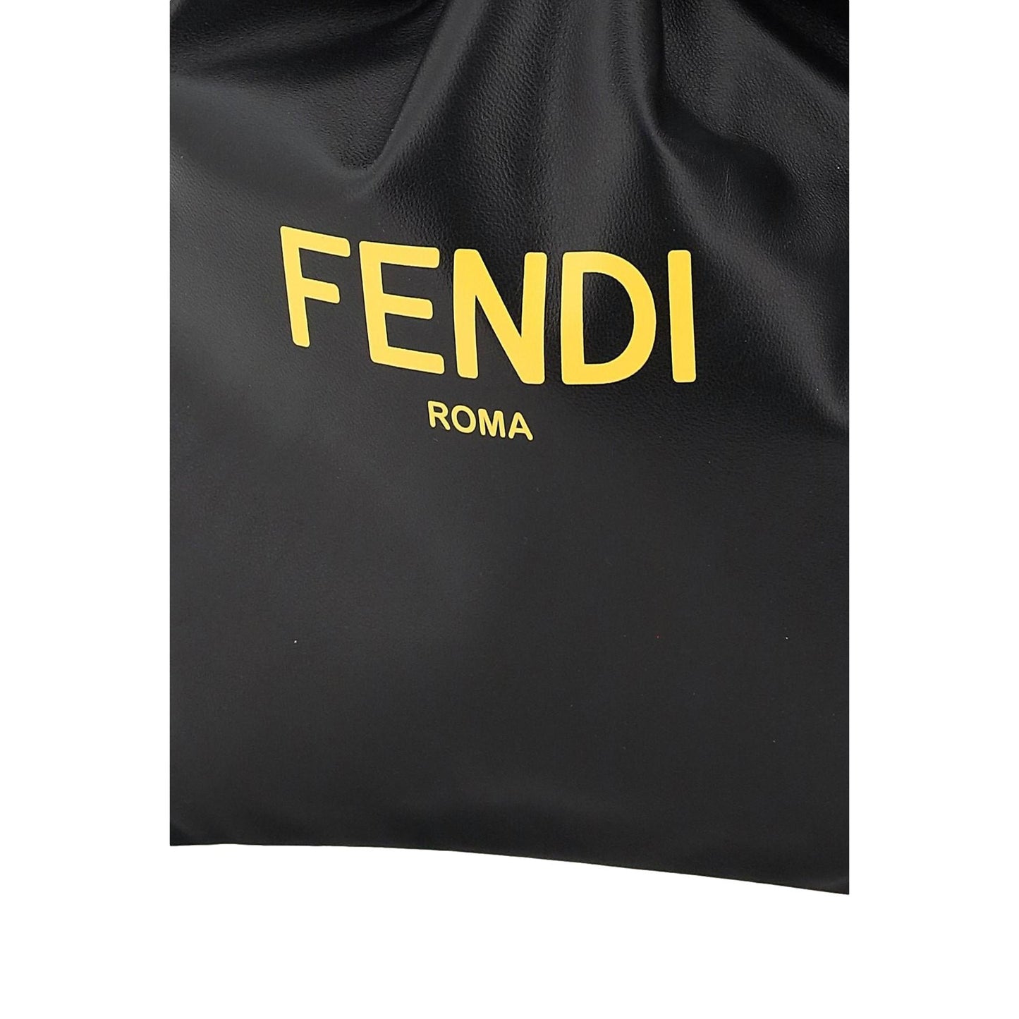 Fendi Roma Black Leather Drawstring Mini Crossbody Bag 7VA510