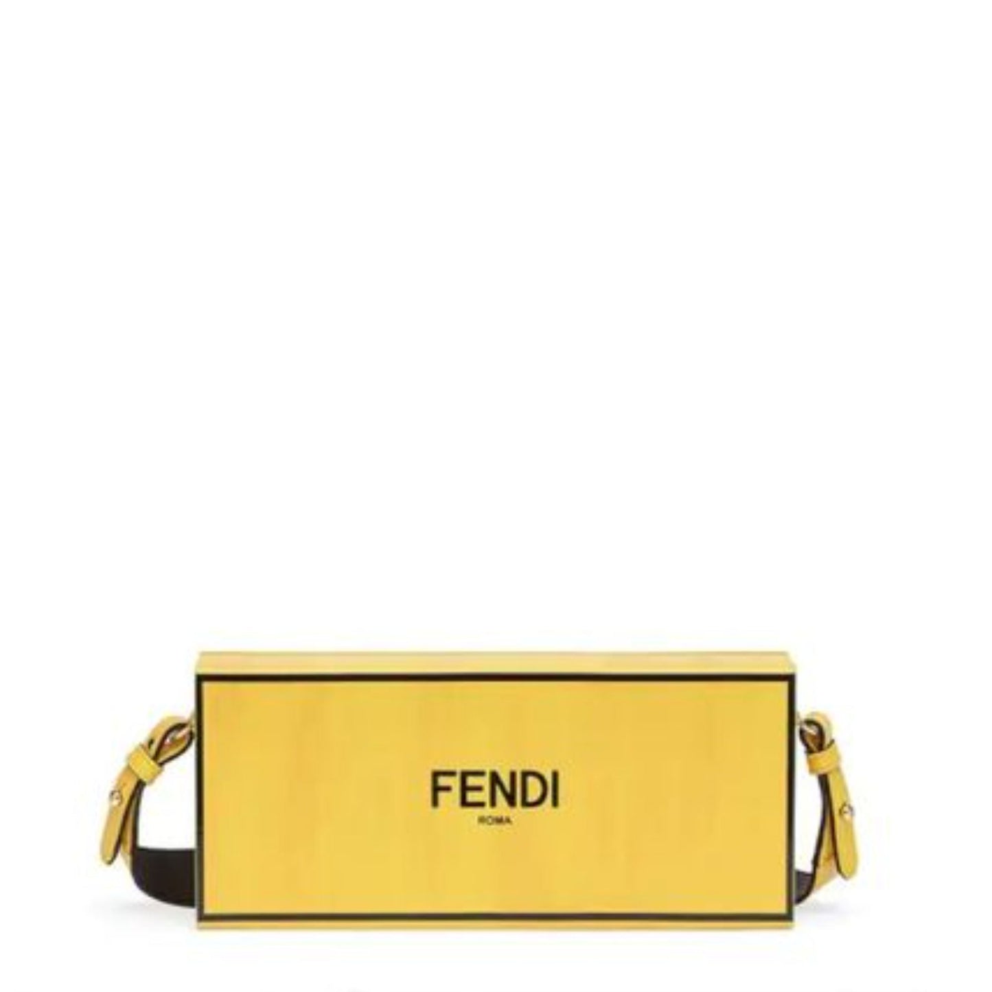 Fendi Roma Horizontal Box Yellow Leather Shoulder Bag 7VA520