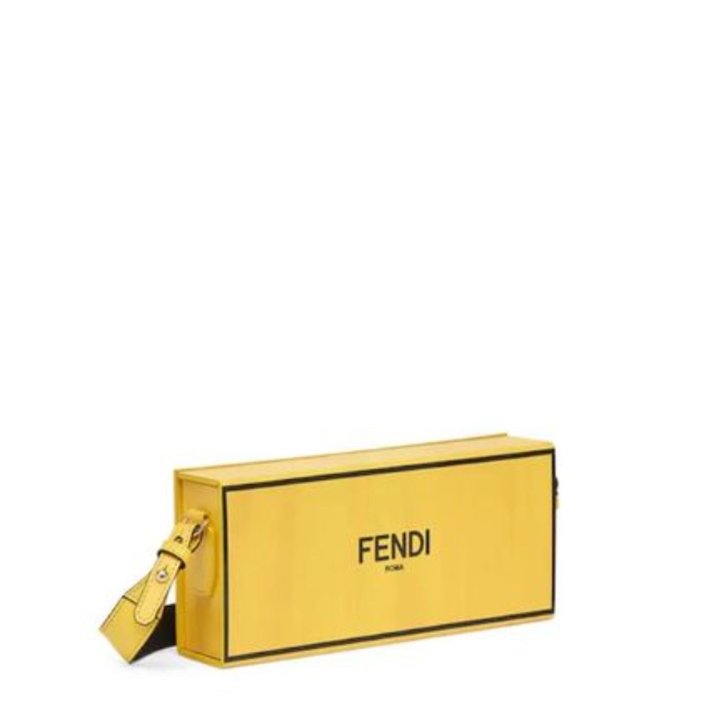 Fendi Roma Horizontal Box Yellow Leather Shoulder Bag 7VA520