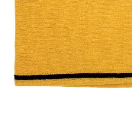 Fendi Roma Knitted Wool & Cashmere Yellow Black Logo Scarf FXS124