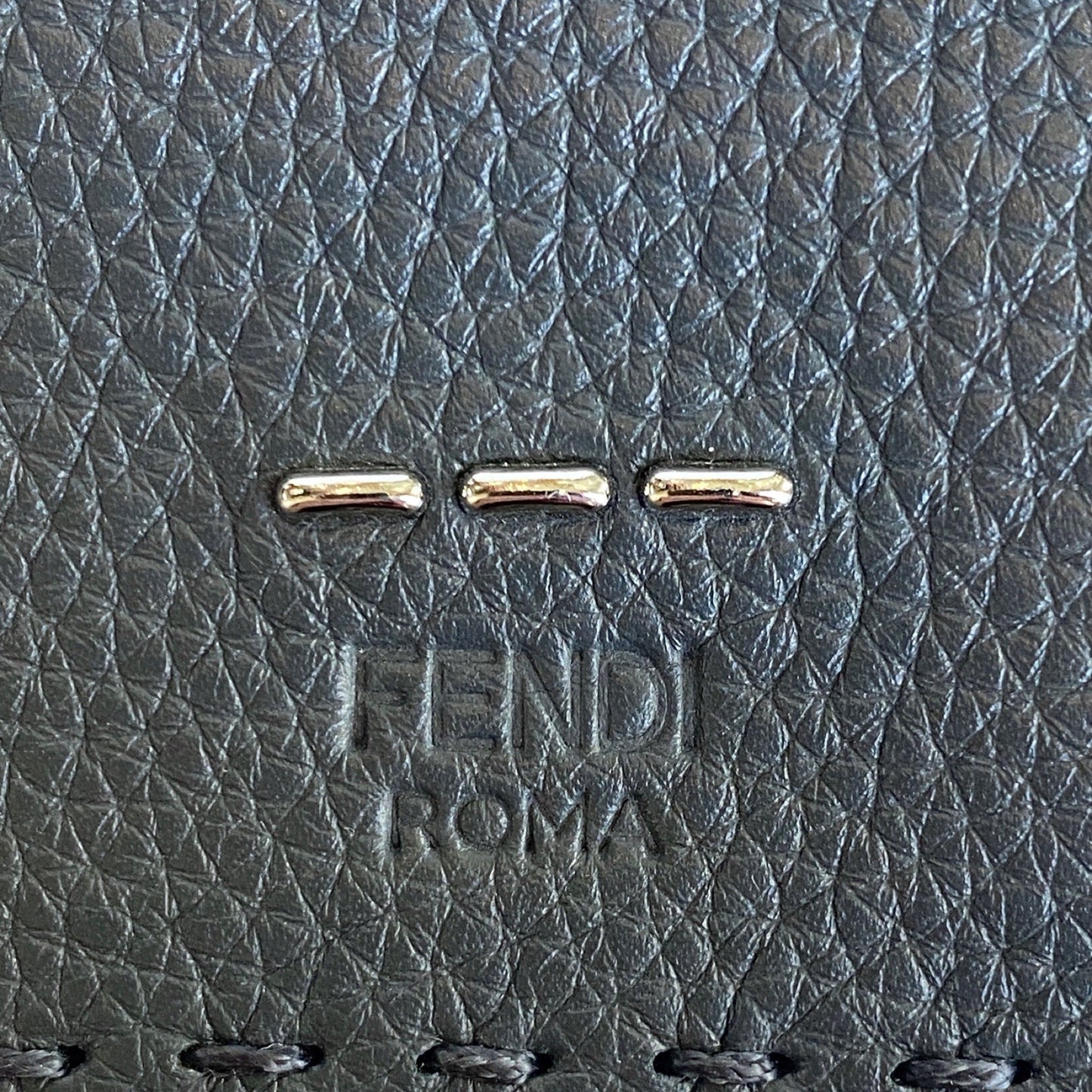 Fendi Selleria Gray Calf Leather Vertical Bifold Wallet 7M0262