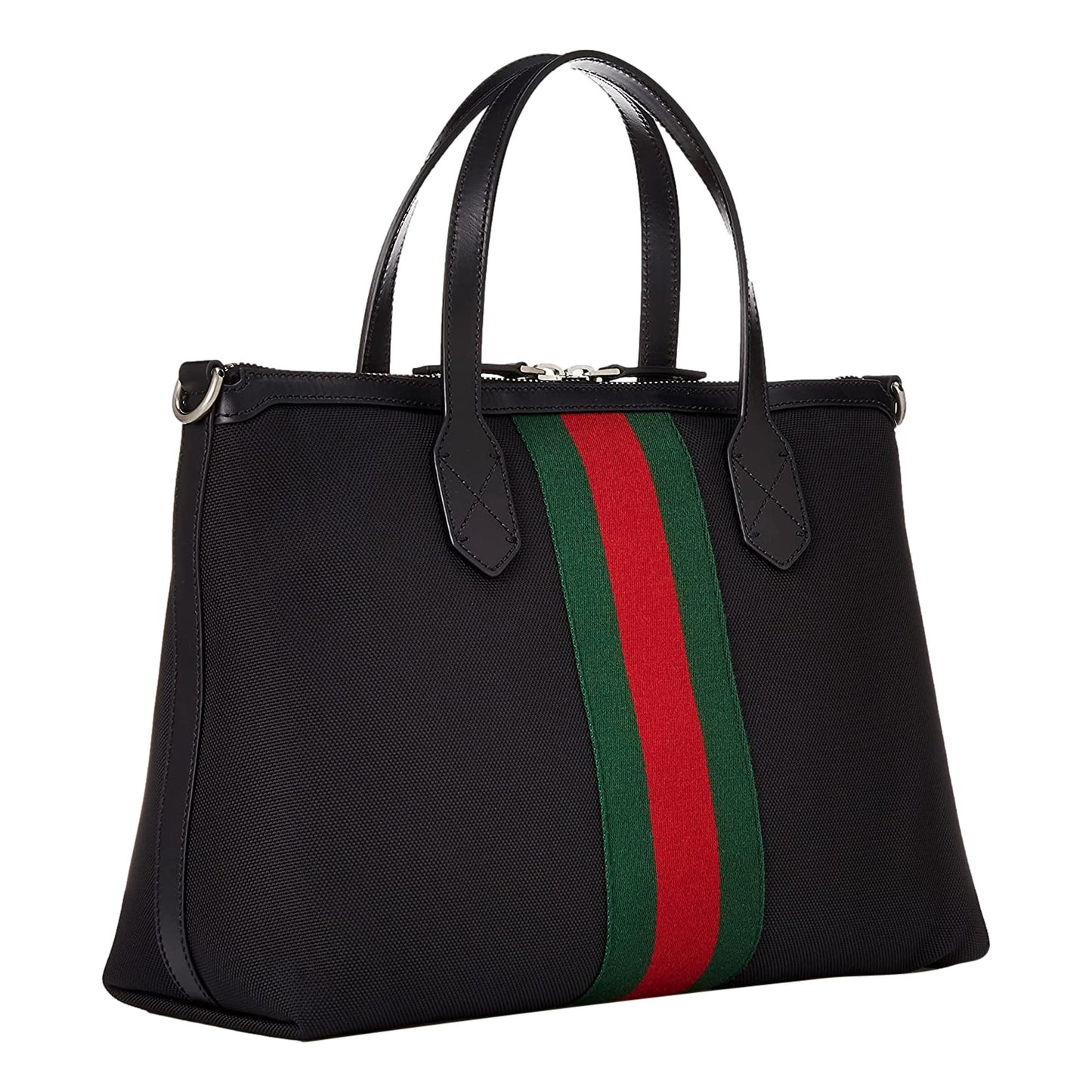 Gucci Black Canvas Web Stripe Large Tote Handbag 619750