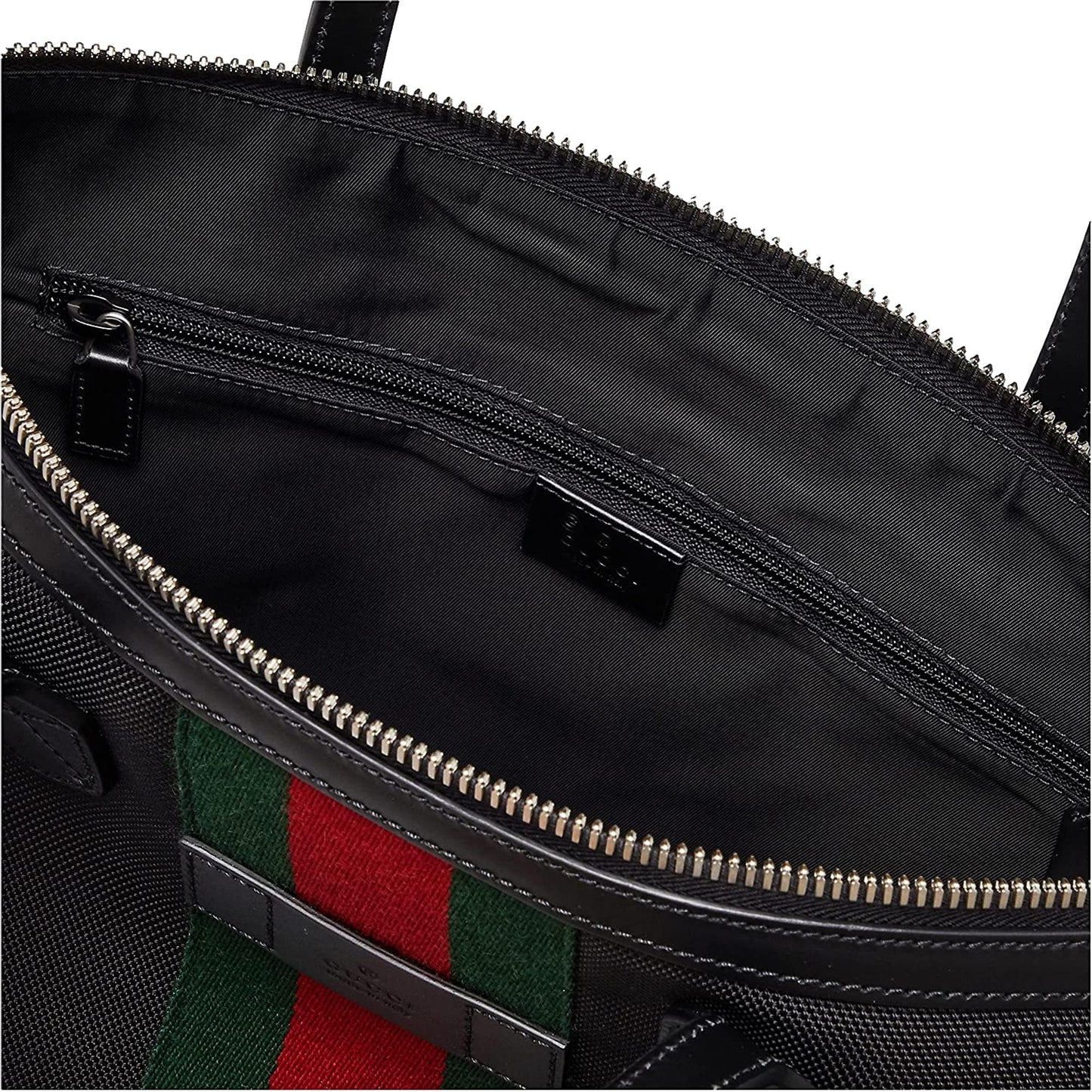 Gucci Black Canvas Web Stripe Large Tote Handbag 619750