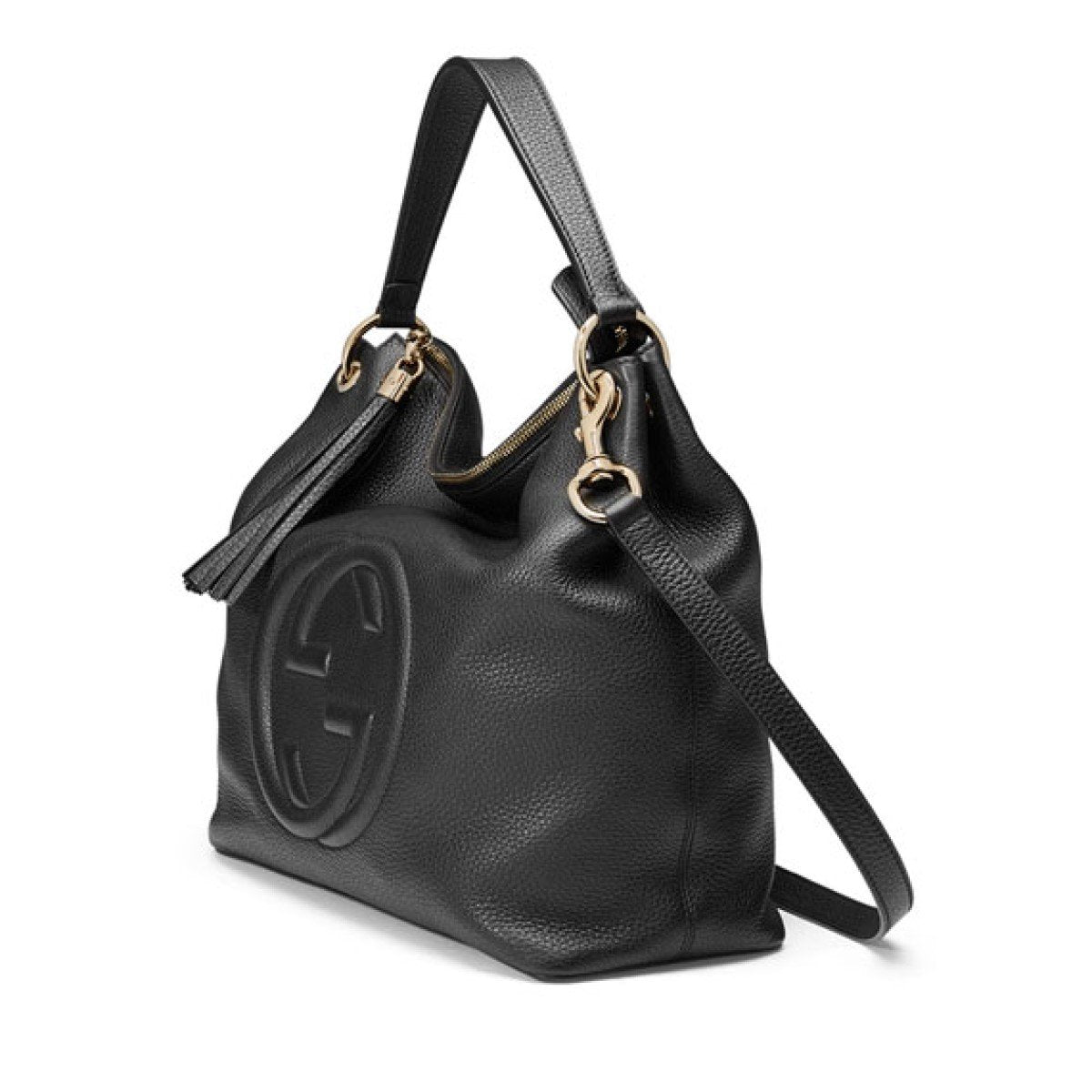 Gucci Black GG Disco Soho Leather Hobo Handbag 536194